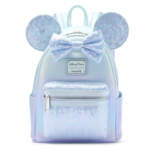 Disney Store-disney holiday merchandise 2025-Minnie Mouse Sequined Loungefly Mini Backpack – Winter Blue-1