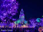 Disneyland halloween carthay circle purple lights. MiceChat