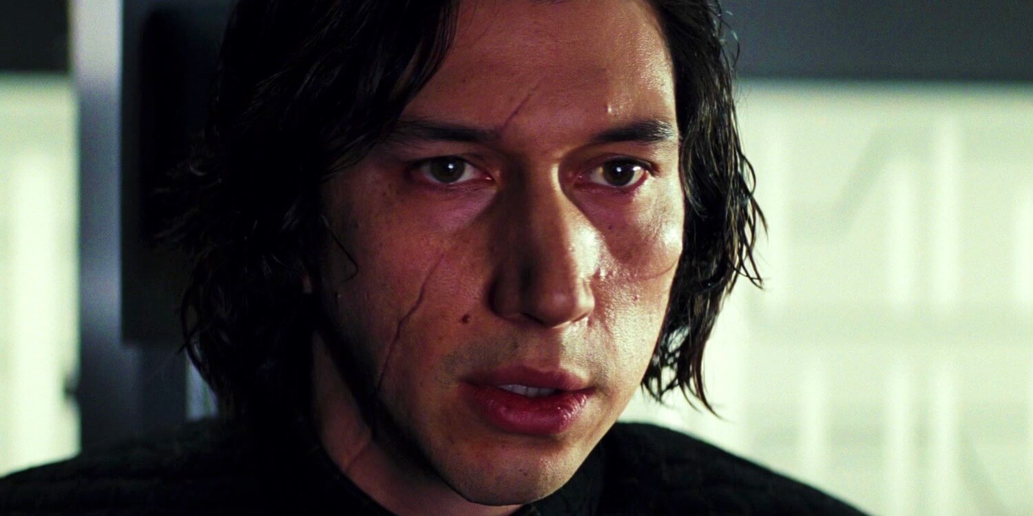Kylo Ren looking surprised in The Last Jedi.