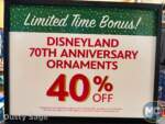 Disneyland merchandise Discounts 70th ornaments 1 MiceChat
