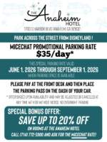 Anaheim Hotel Parking Discount MiceChat June-September 2026