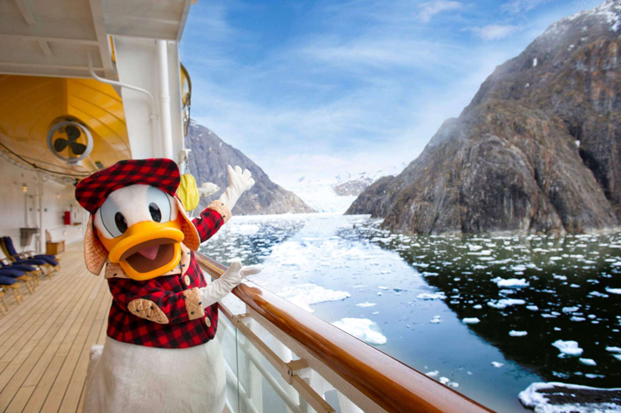 Donald Duck in Alaska on a Disney Cruise Line sailing