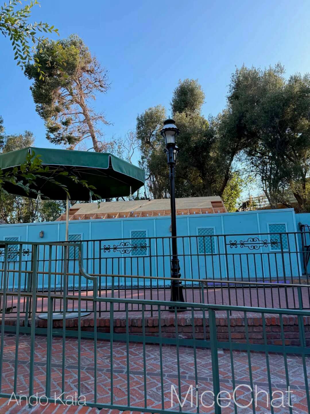Construction walls up at the New Orleans Square train station
