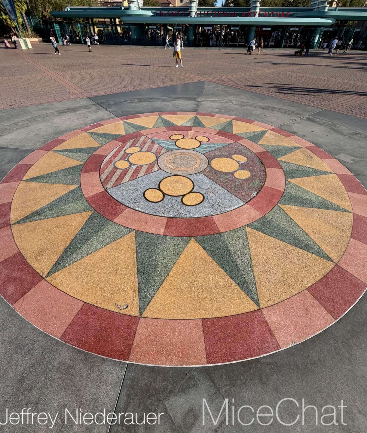 The terrazzo seal uncovered in the Disneyland Resort Esplanade
