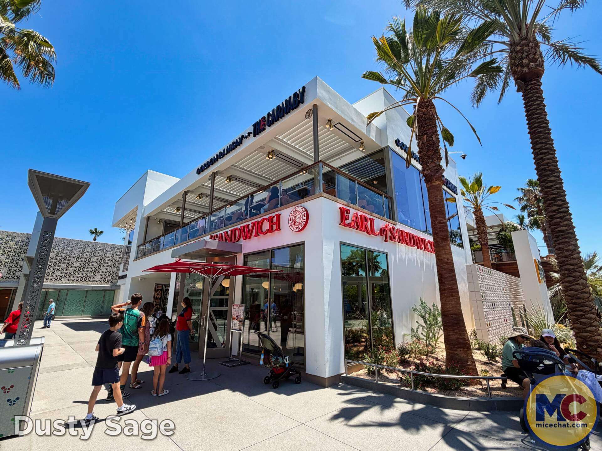 A two-story building offers a classic Earl of Sandwich downstairs and a table-service British tavern upstairs. 