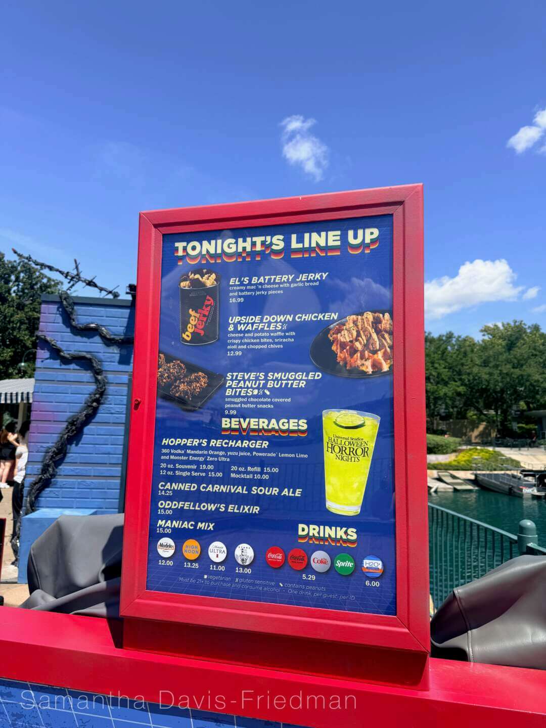 Stranger Things food booth menu at Halloween Horror Nights 2026
