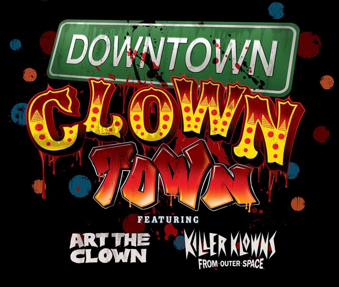 Downtown Clowntown scare zone artwork at Universal Orlando Halloween Horror Nights 2026