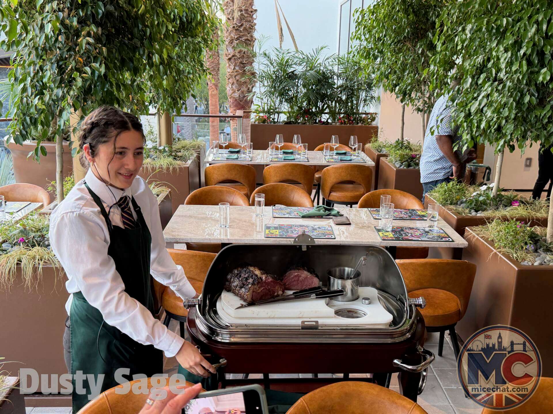 Roast beef carved tableside at the Carnaby