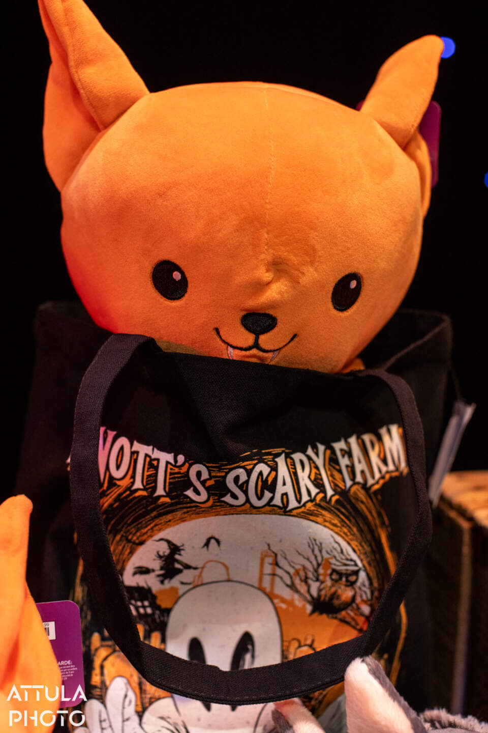 Merchandise: plushie bat at Knott's Scary Farm 2026