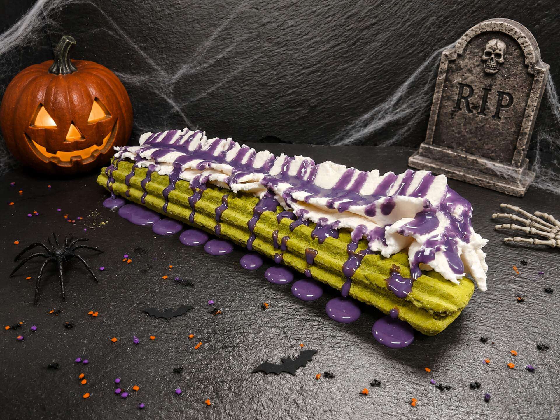 Ube Matcha and Creme churro at California Churro in Downtown Disney for Halloween 2026