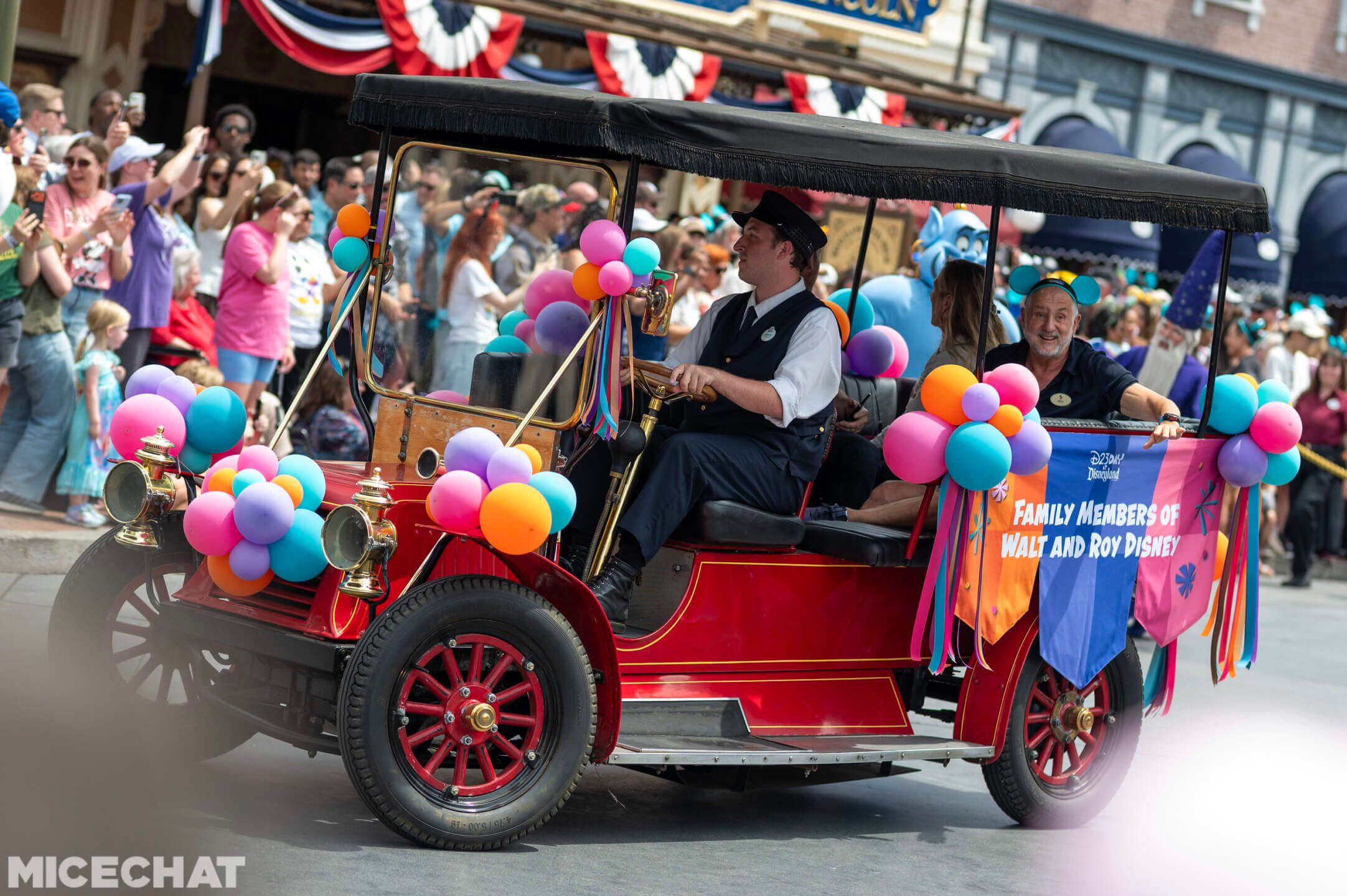 Final vehicle in the 2026 Disney Legends cavalcade at Disneyland Park