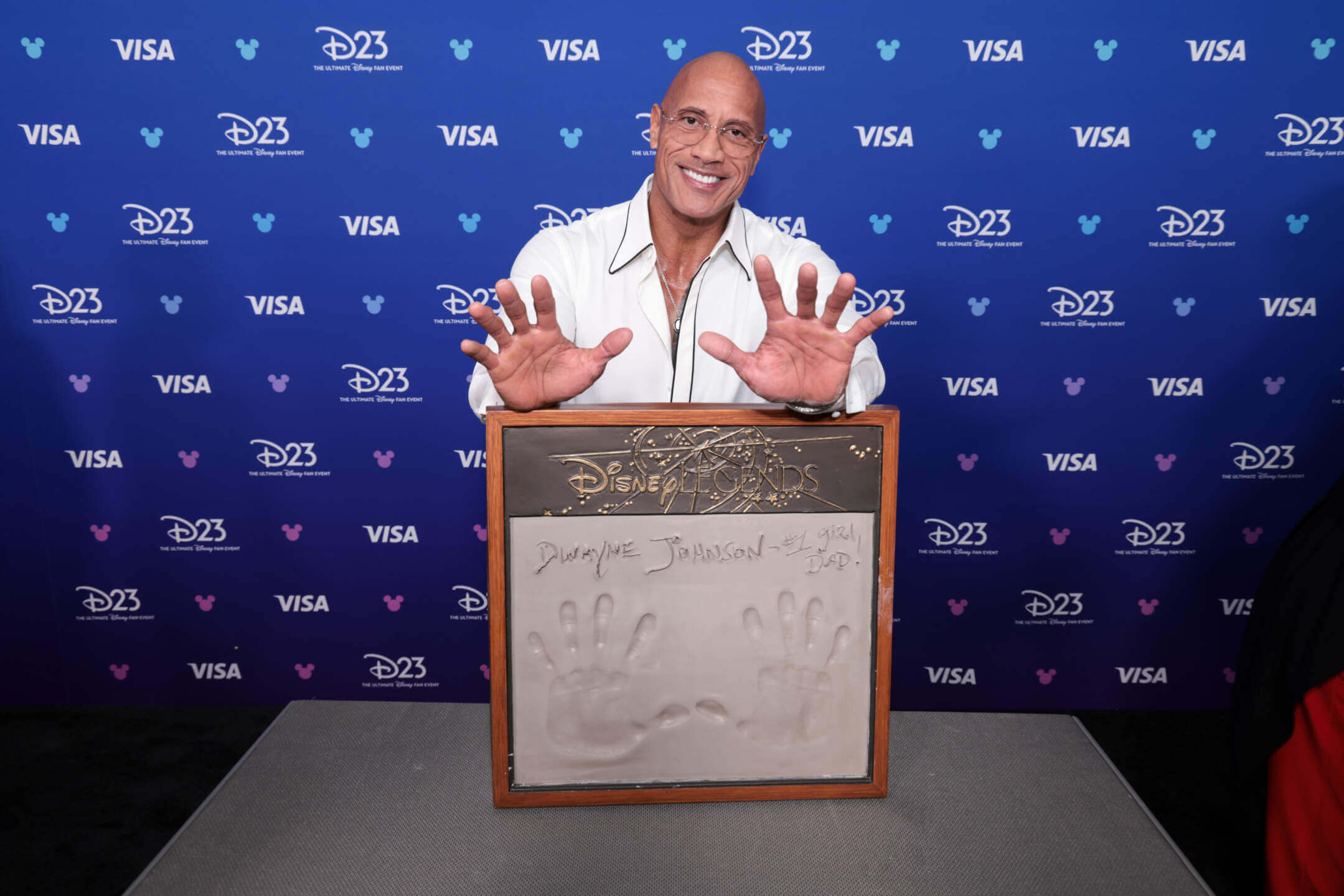 Dwayne Johnson accepts his Disney Legends award at D23 2026