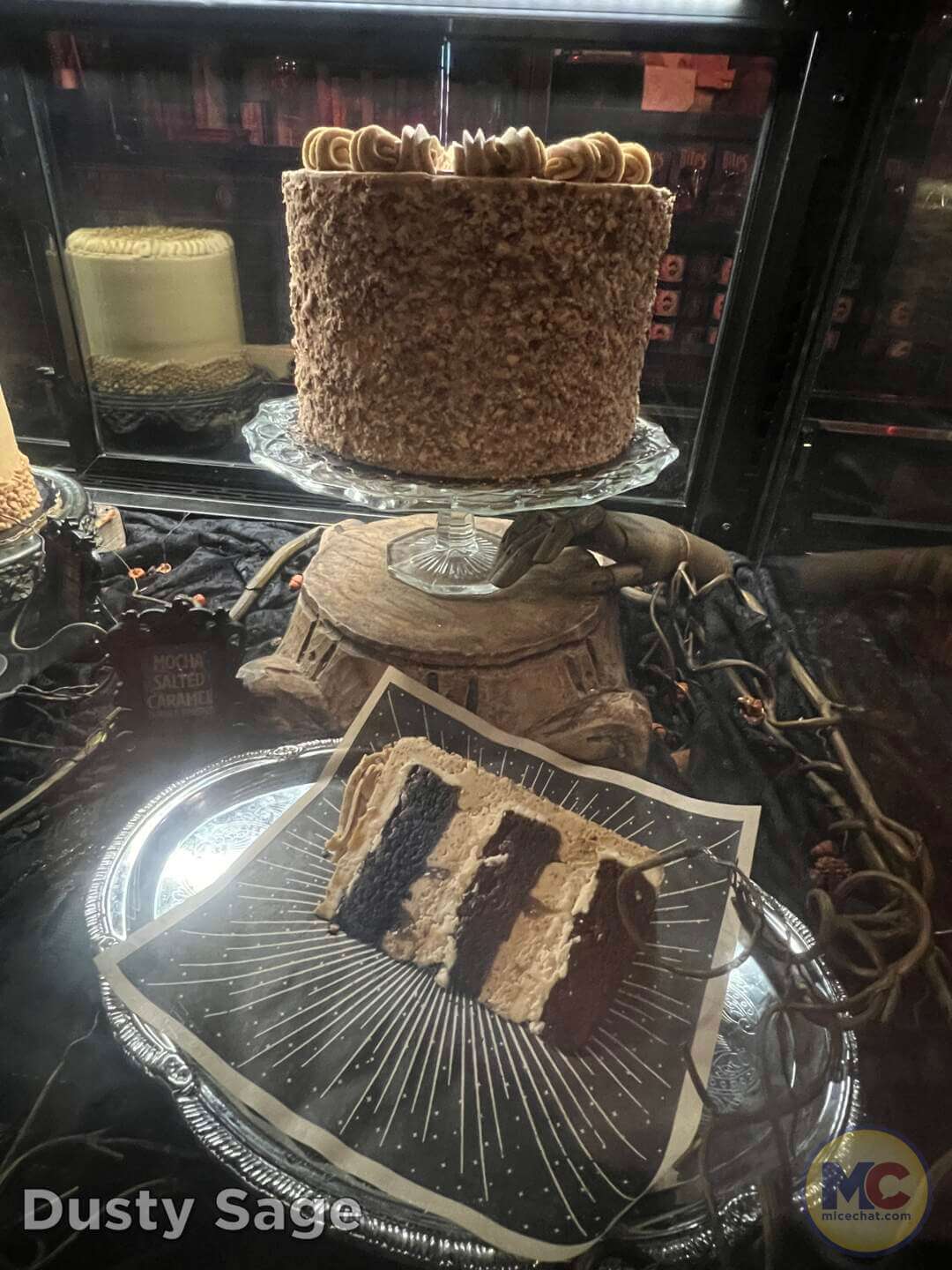 Cake display case inside Gideon's Bakehouse at Disney Springs