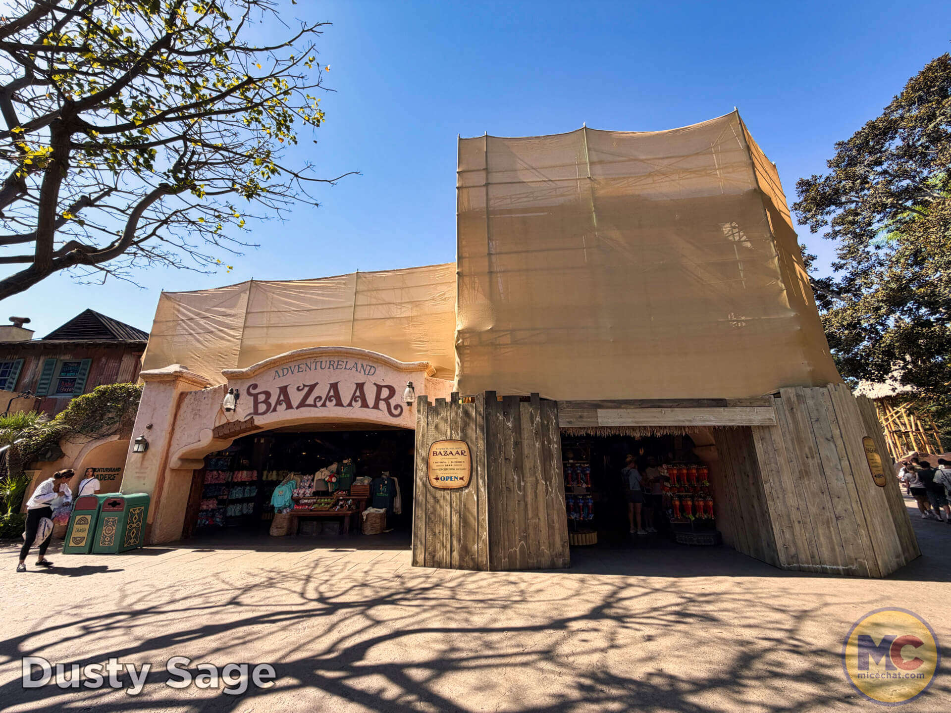 Adventureland Bazaar exterior work at Disneyland