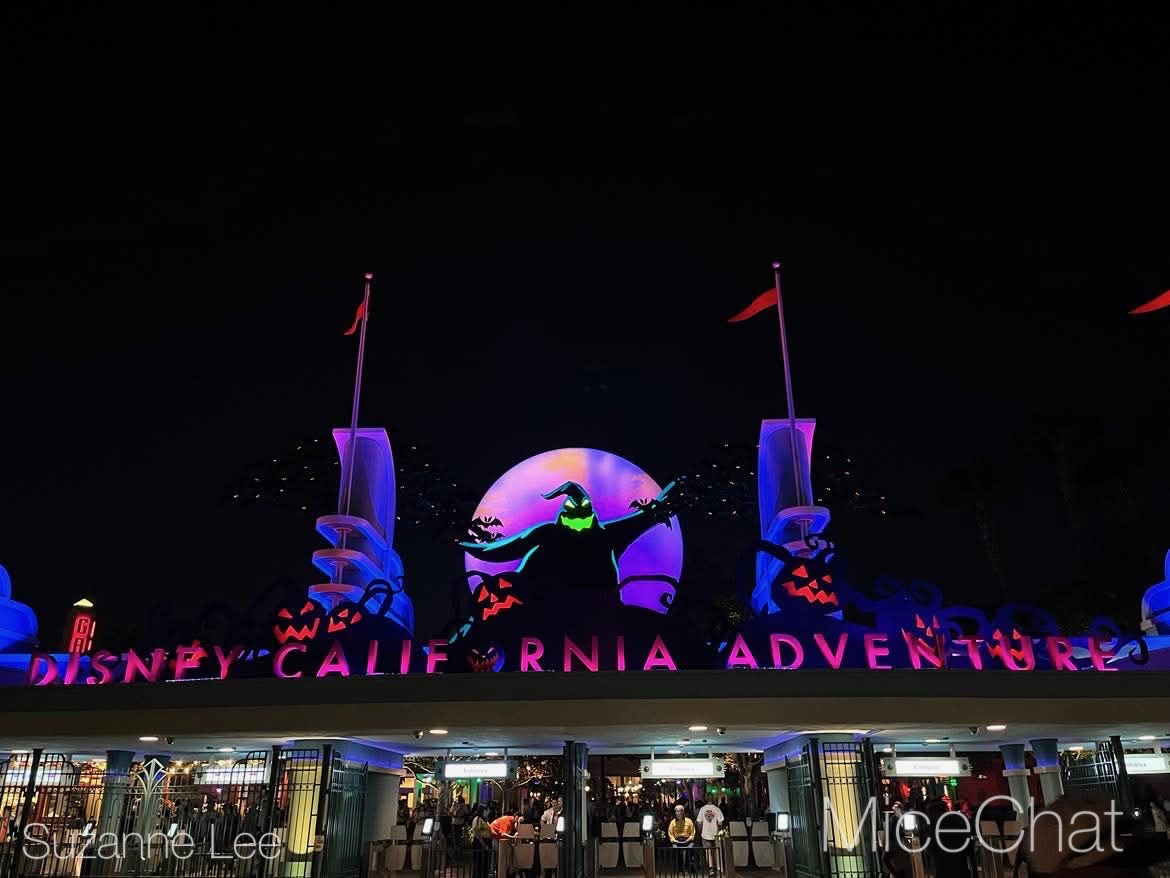 Halloween decor at Disney California Adventure ahead of Oogie Boogie Bash