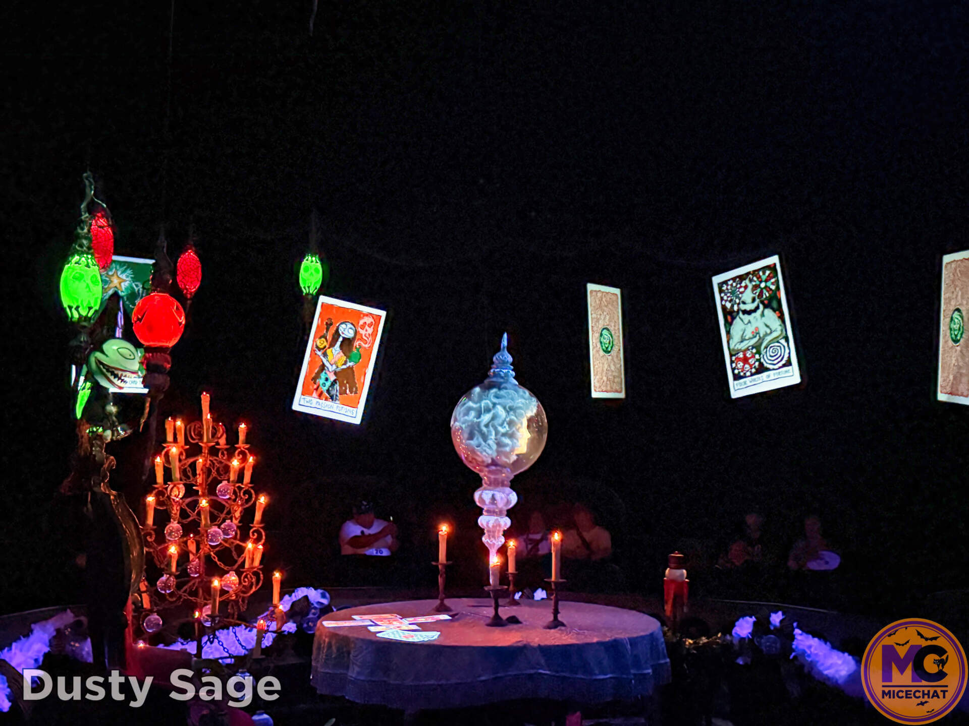 Madame Leota in the seance room during Haunted Mansion Holiday at Disneyland