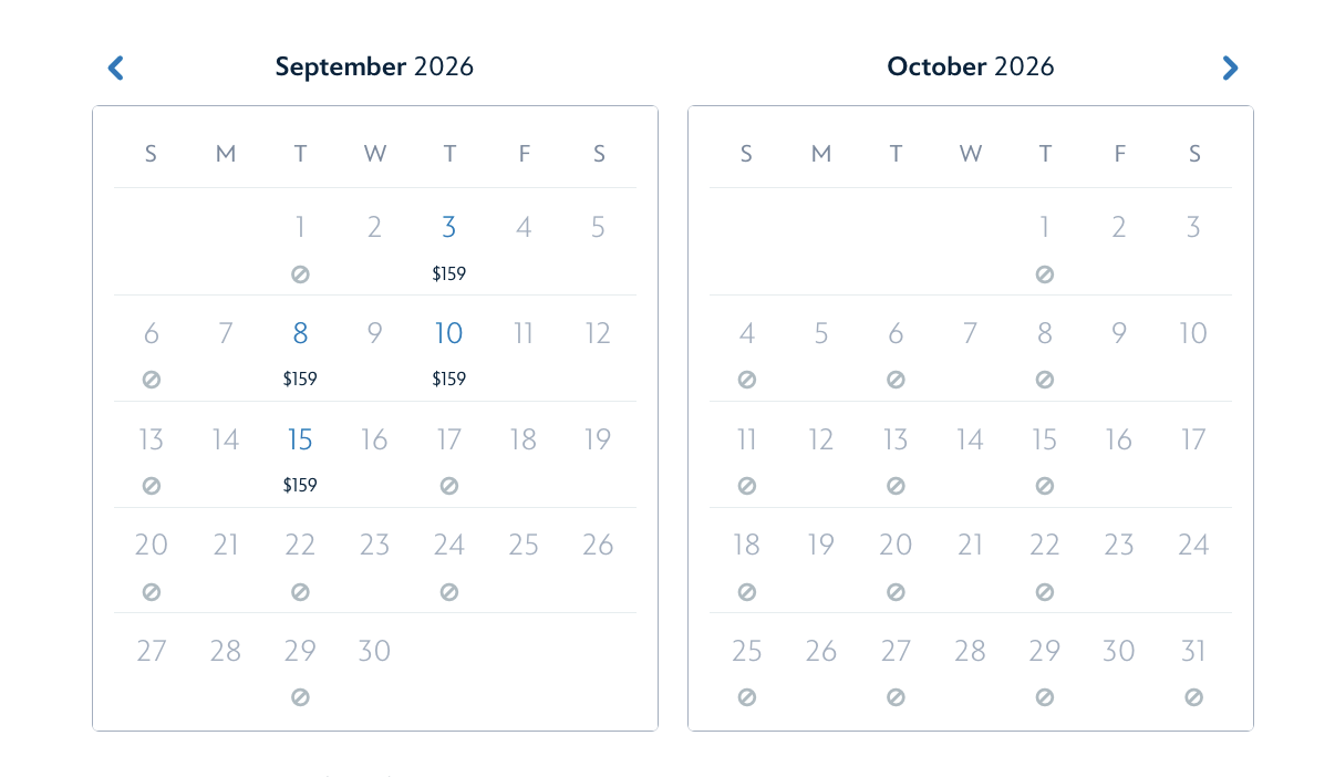 Oogie Boogie Bash 2026 ticket availability calendar as of August 30 showing October sold out