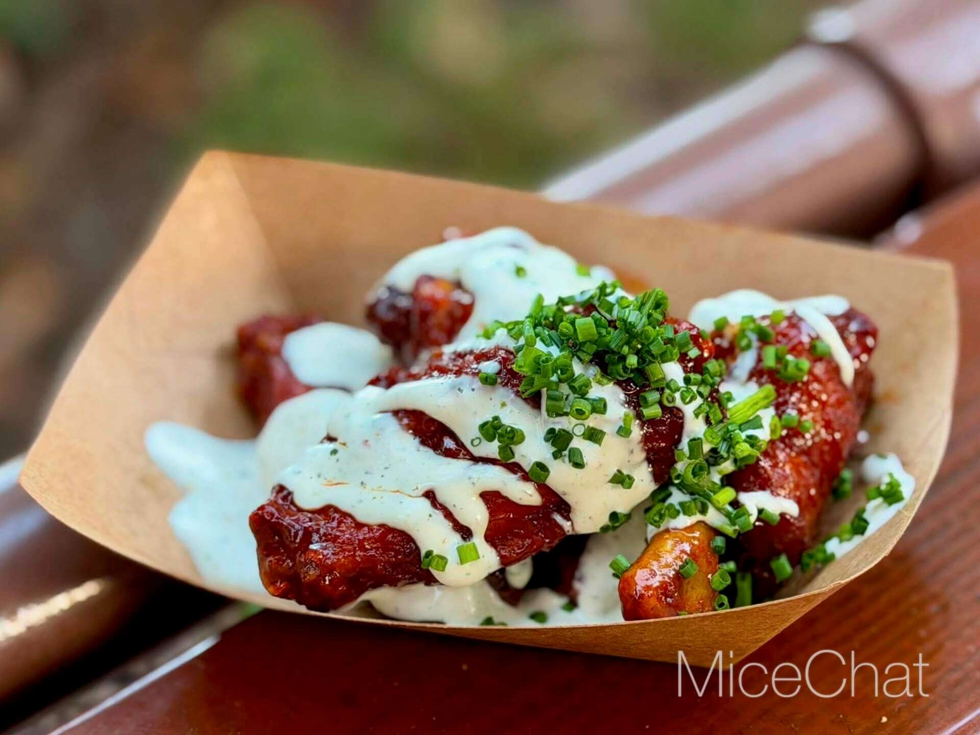 Villainous Wings with ghost pepper ranch from Smokejumpers Grill at Disney California Adventure