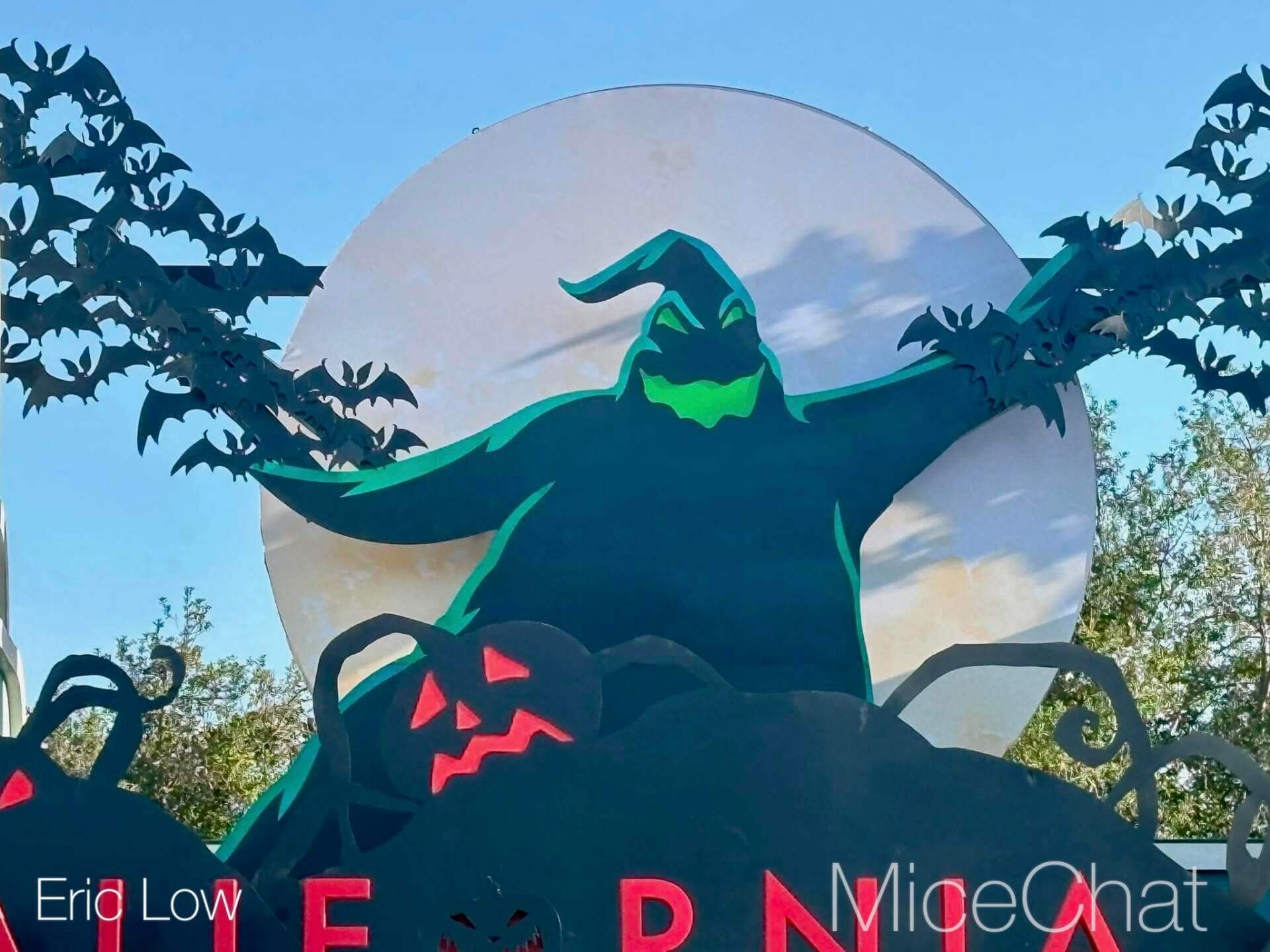 Oogie Boogie Halloween decorations at Disney California Adventure