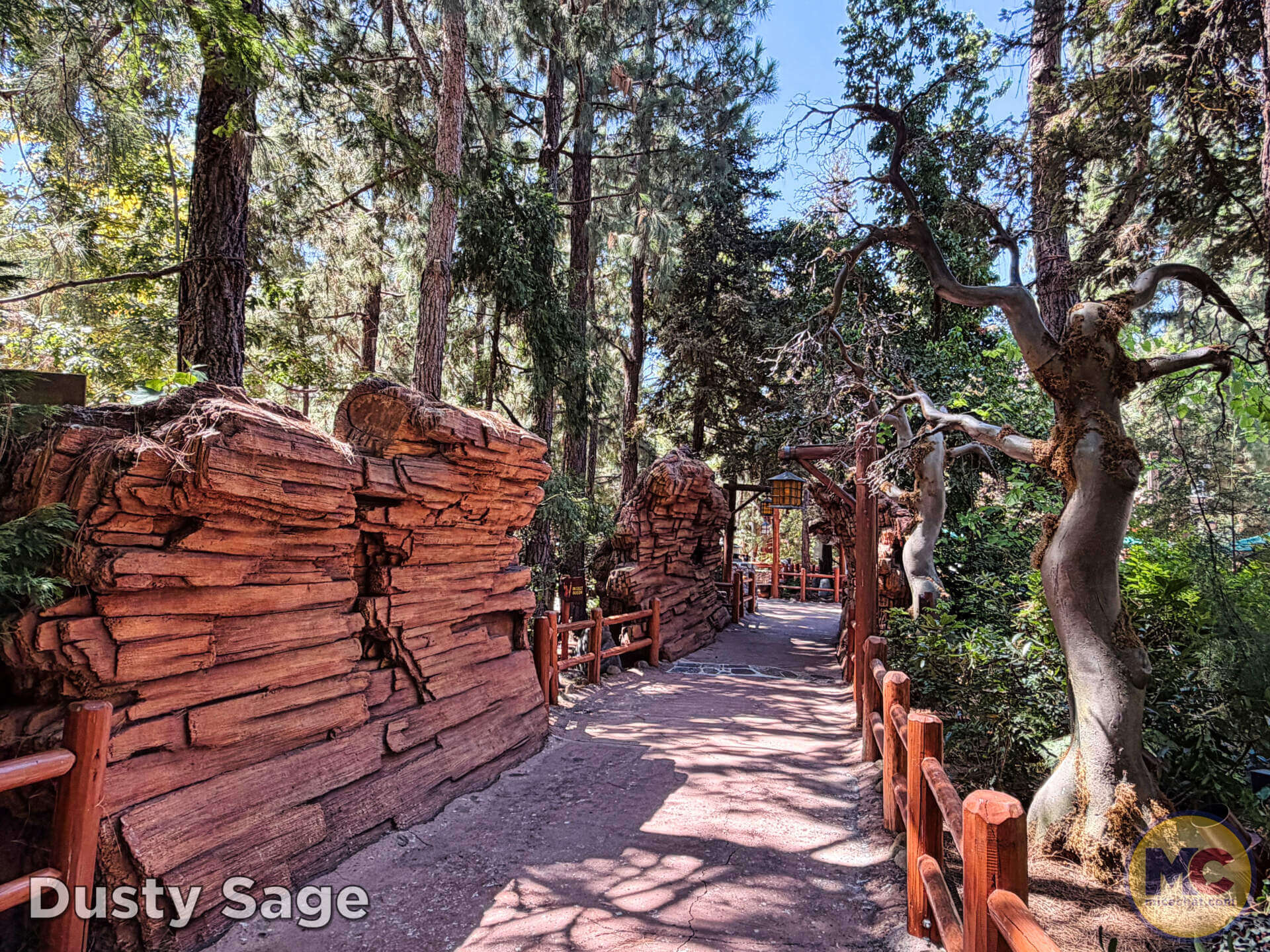 Creepy trees added along the Villains Grove path