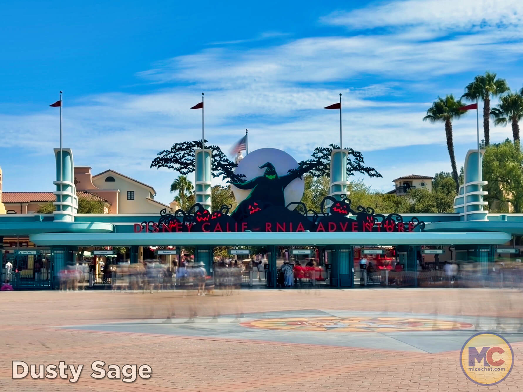 Oogie Boogie Bash entry decorations at Disney California Adventure