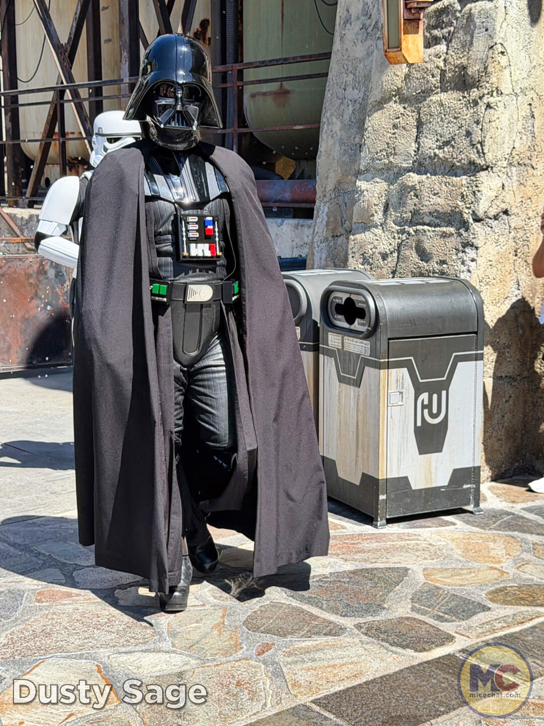 Darth Vader walking through Galaxy's Edge