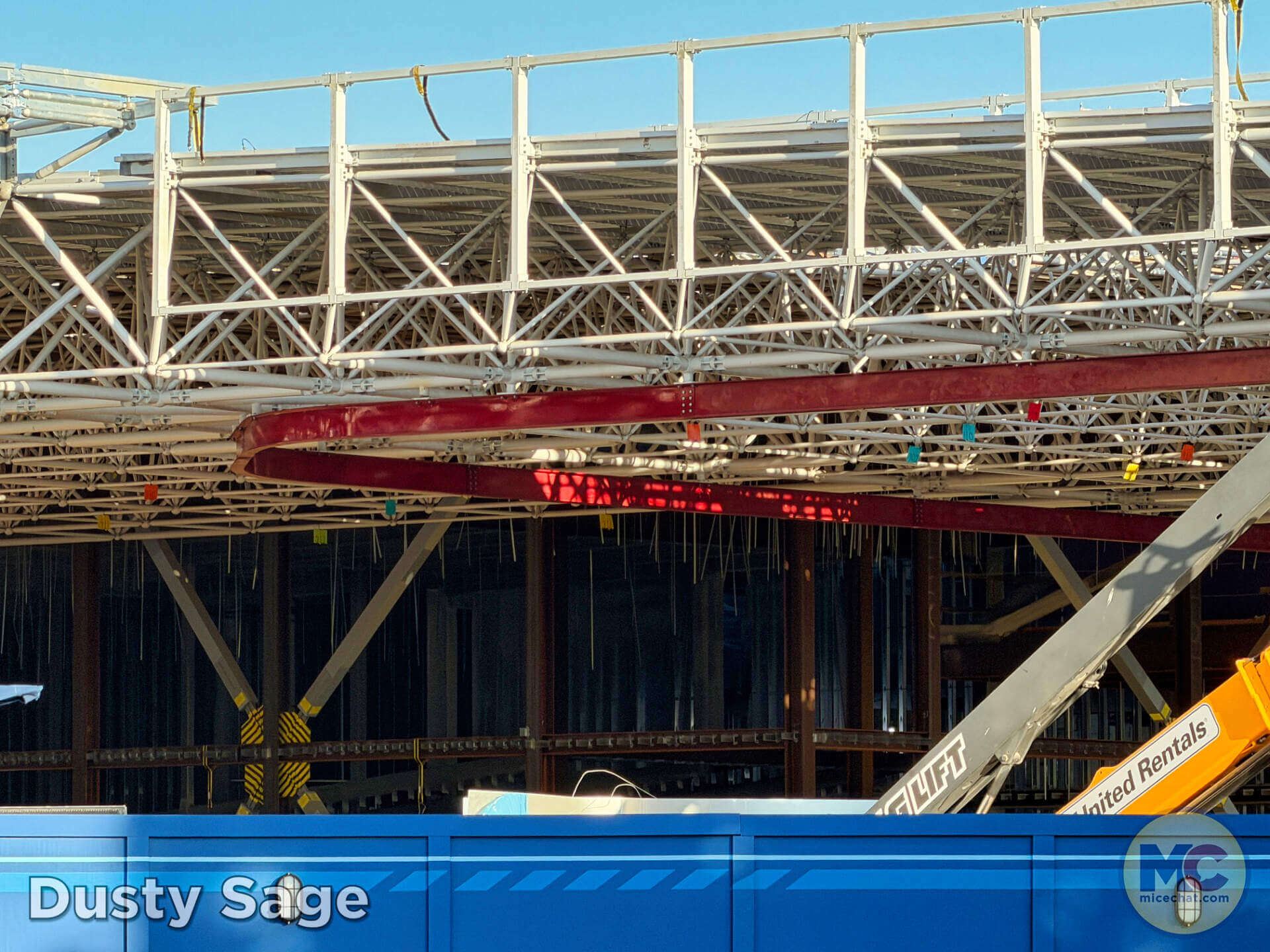 Close-up of Avengers Campus expansion construction