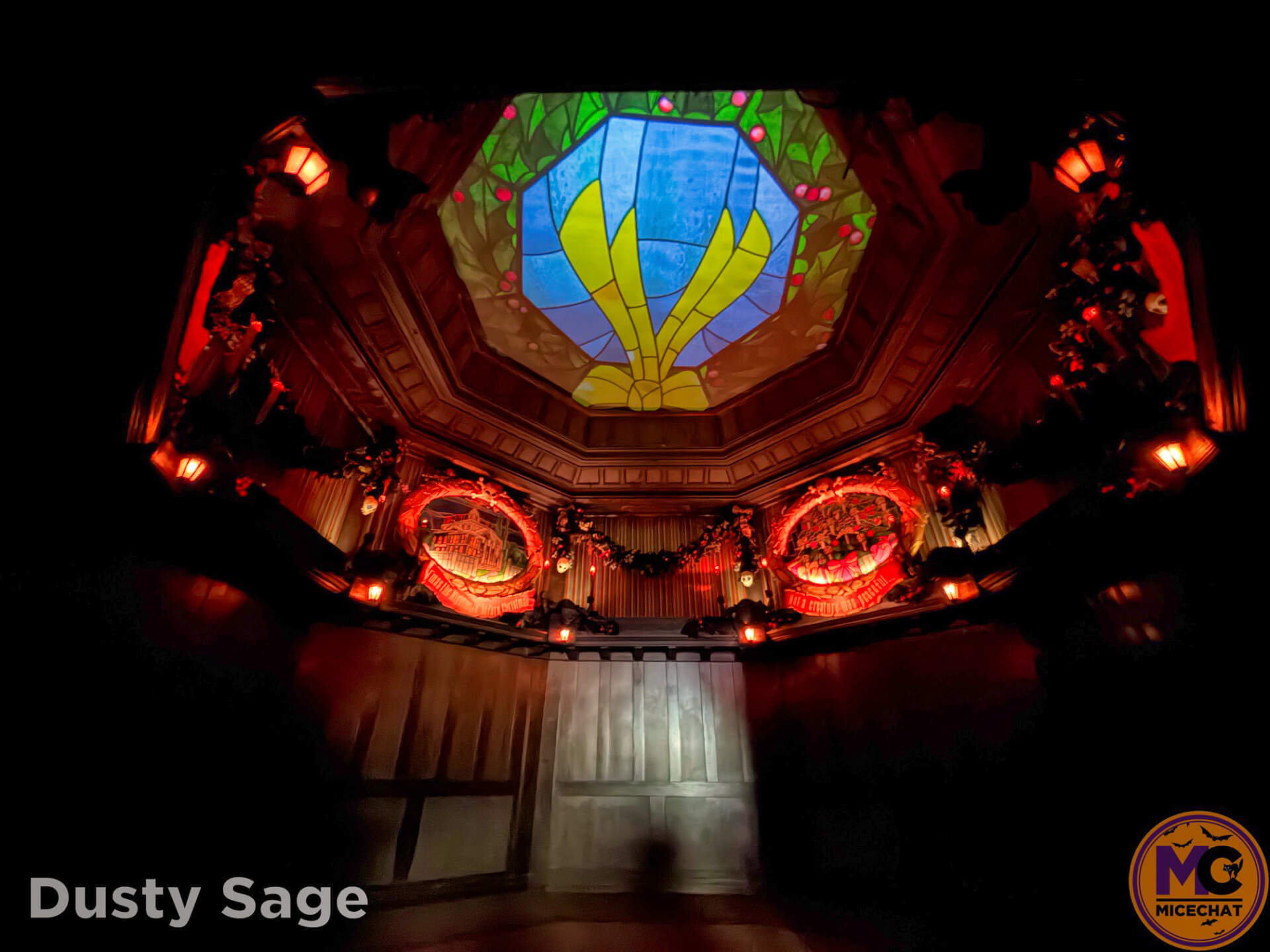 Stretching room portrait during Haunted Mansion Holiday at Disneyland