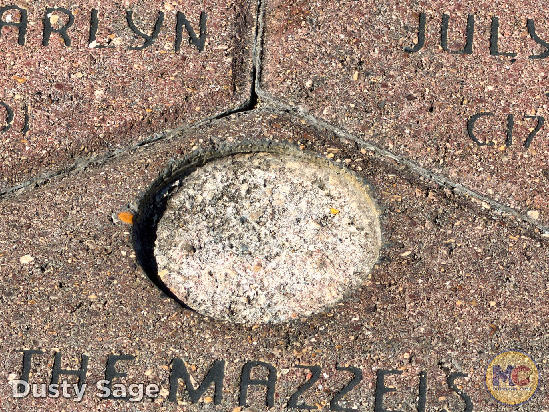 Damaged pavement in the Disneyland Resort esplanade