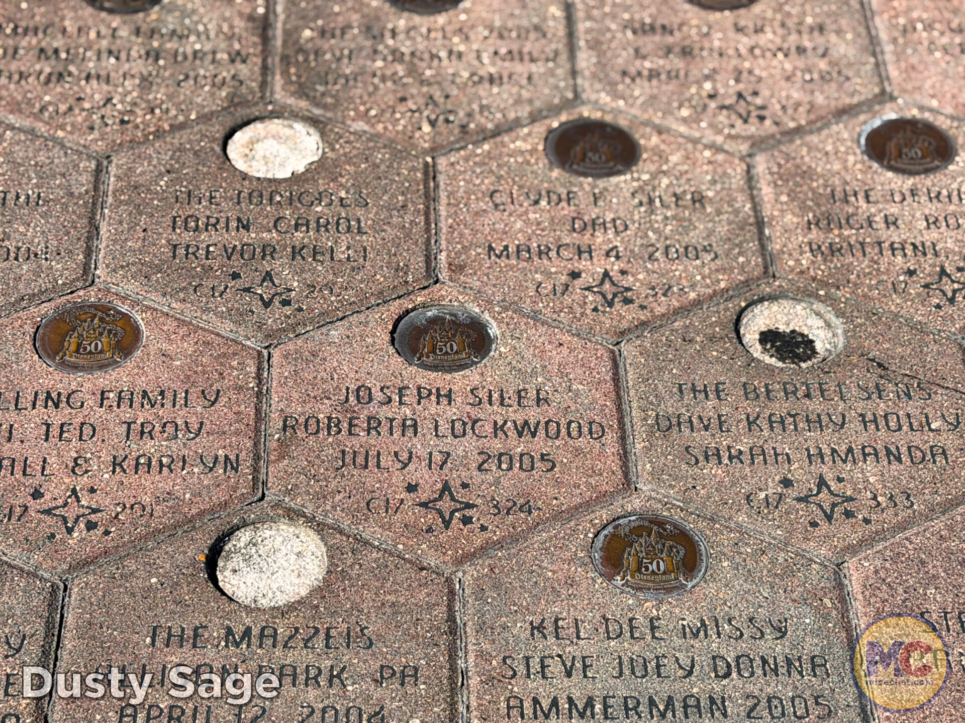 Missing medallions in the Disneyland Resort esplanade
