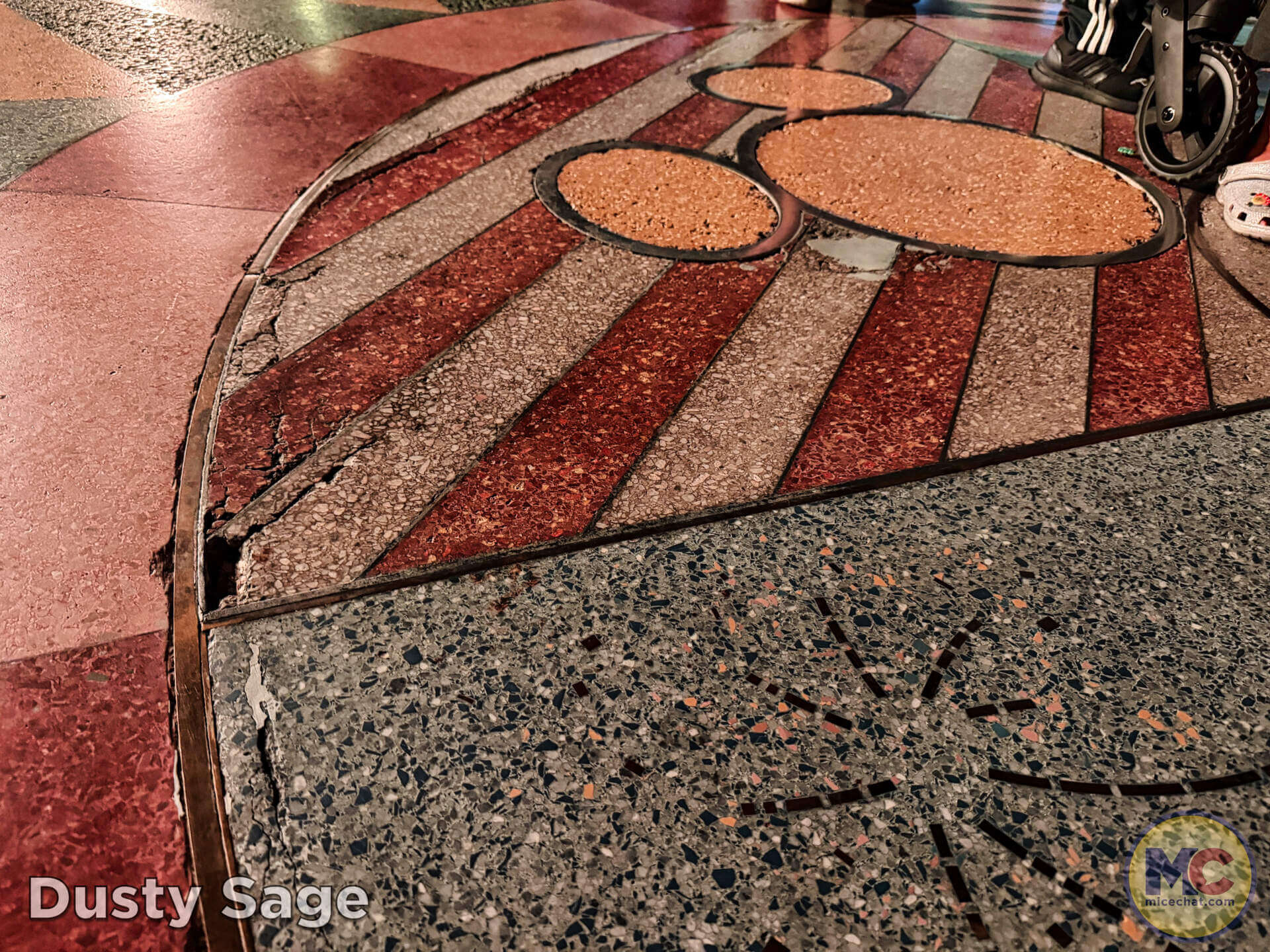 Missing pieces in the Disneyland Esplanade terrazzo