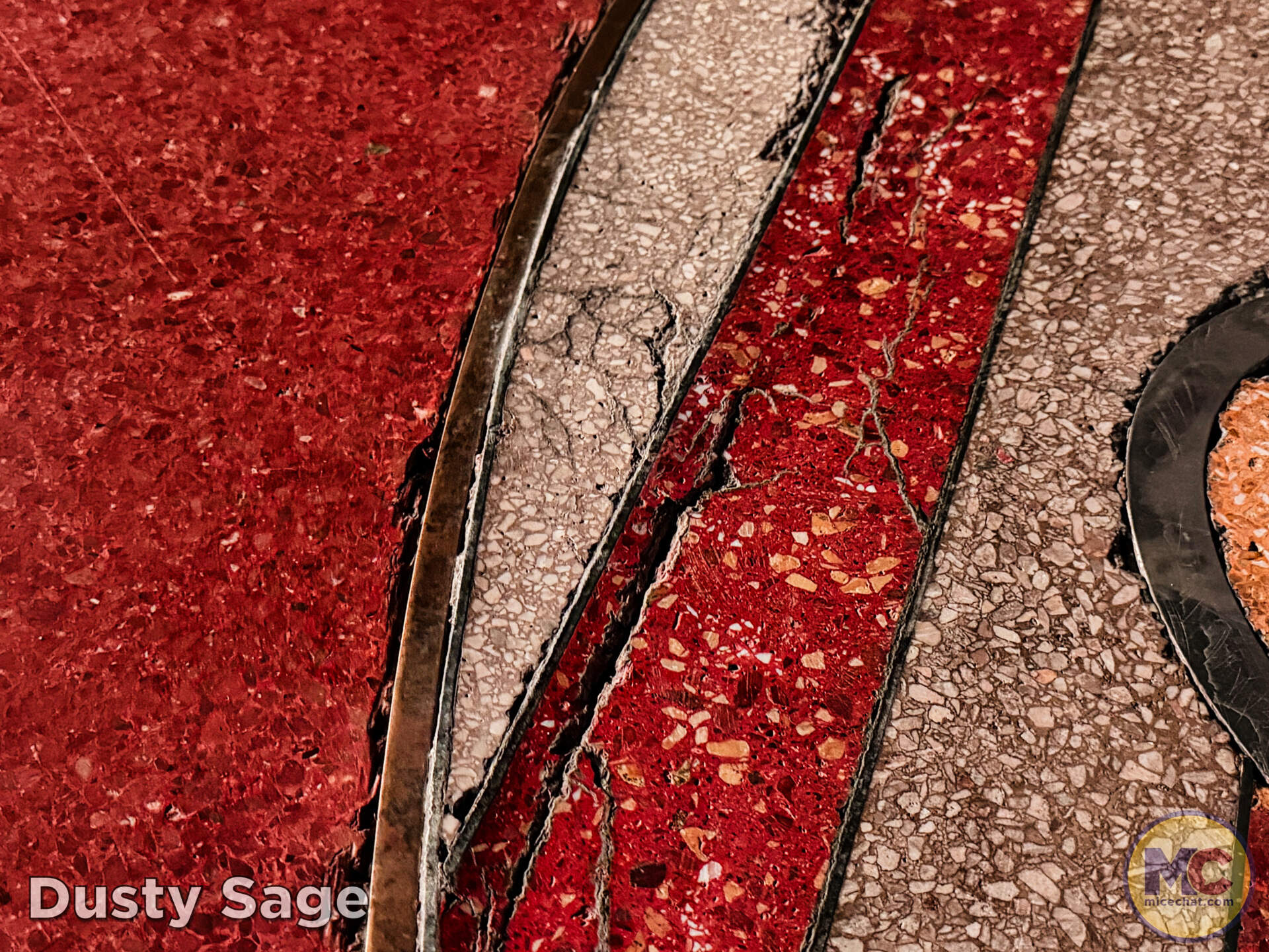 Cracked terrazzo in the Disneyland Esplanade