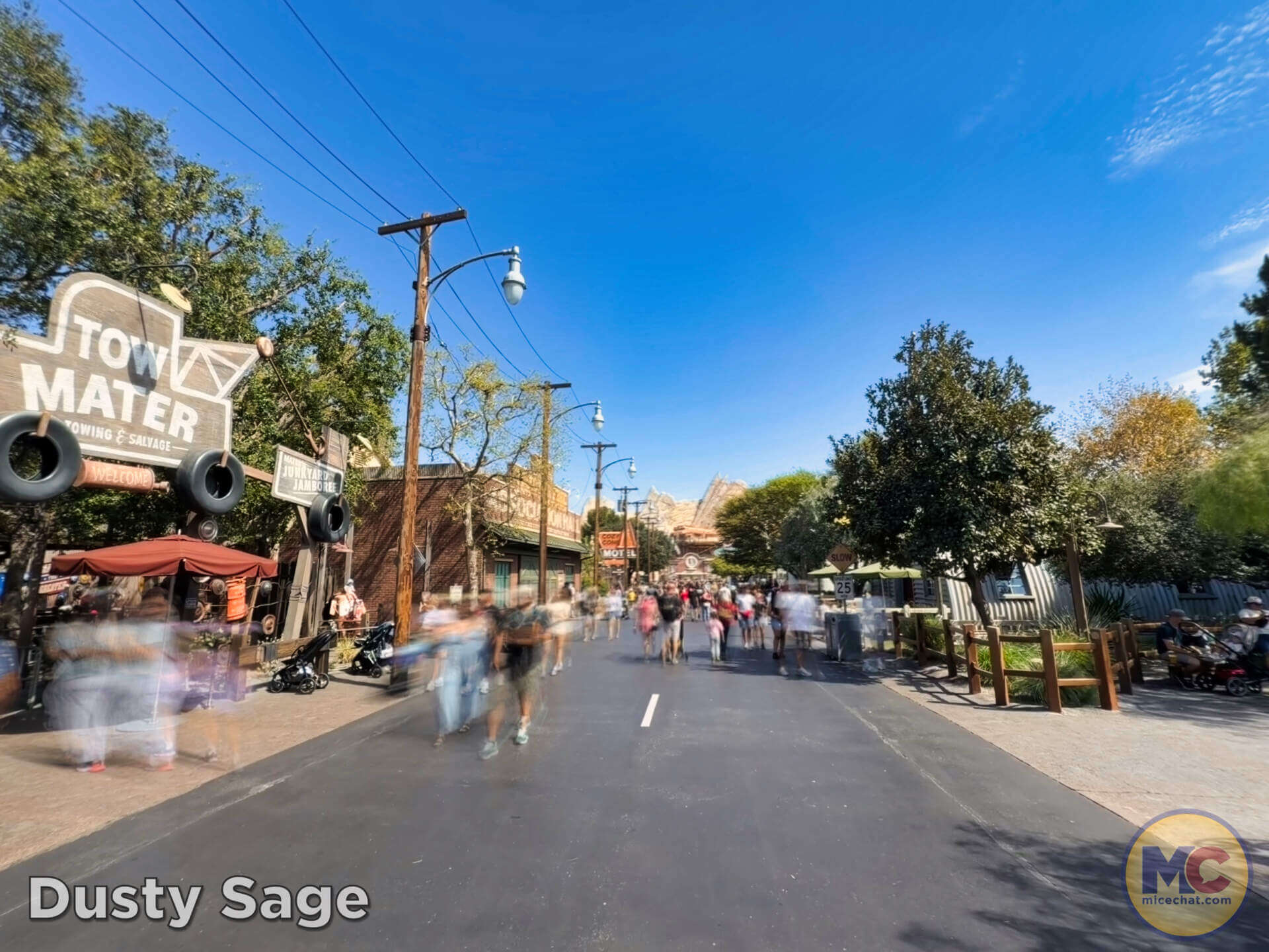 Cars Land before Haul-O-Ween decorations go up