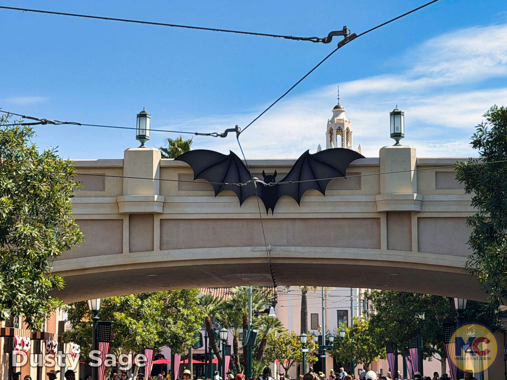 Halloween bat decoration at Disney California Adventure