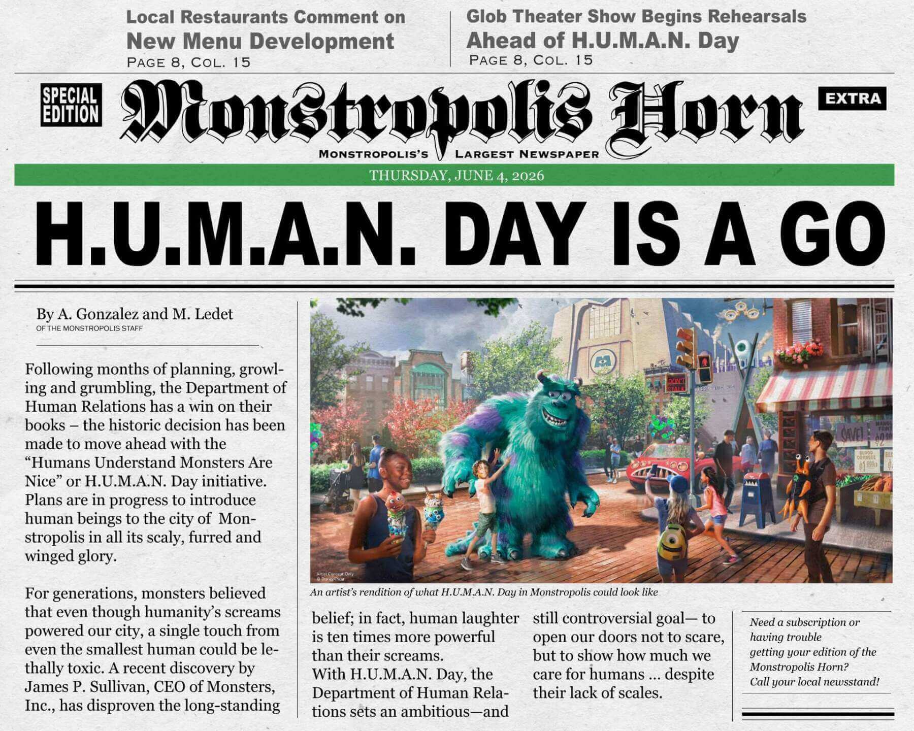 , D23 2026: WDW’s Monstropolis to Welcome Guests for H.U.M.A.N. Day