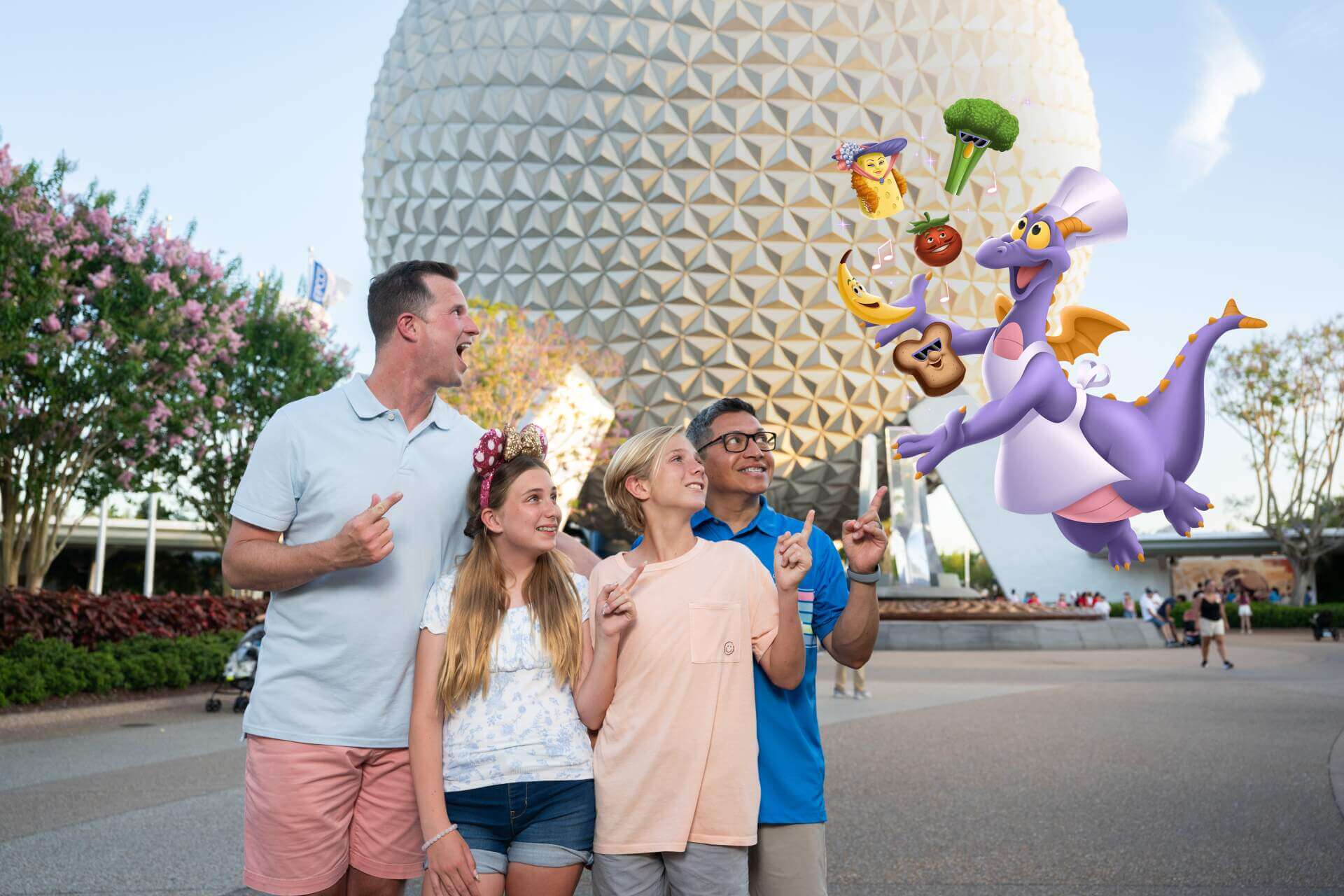 Chef Figment PhotoPass Magic Shot at the EPCOT Food and Wine Festival