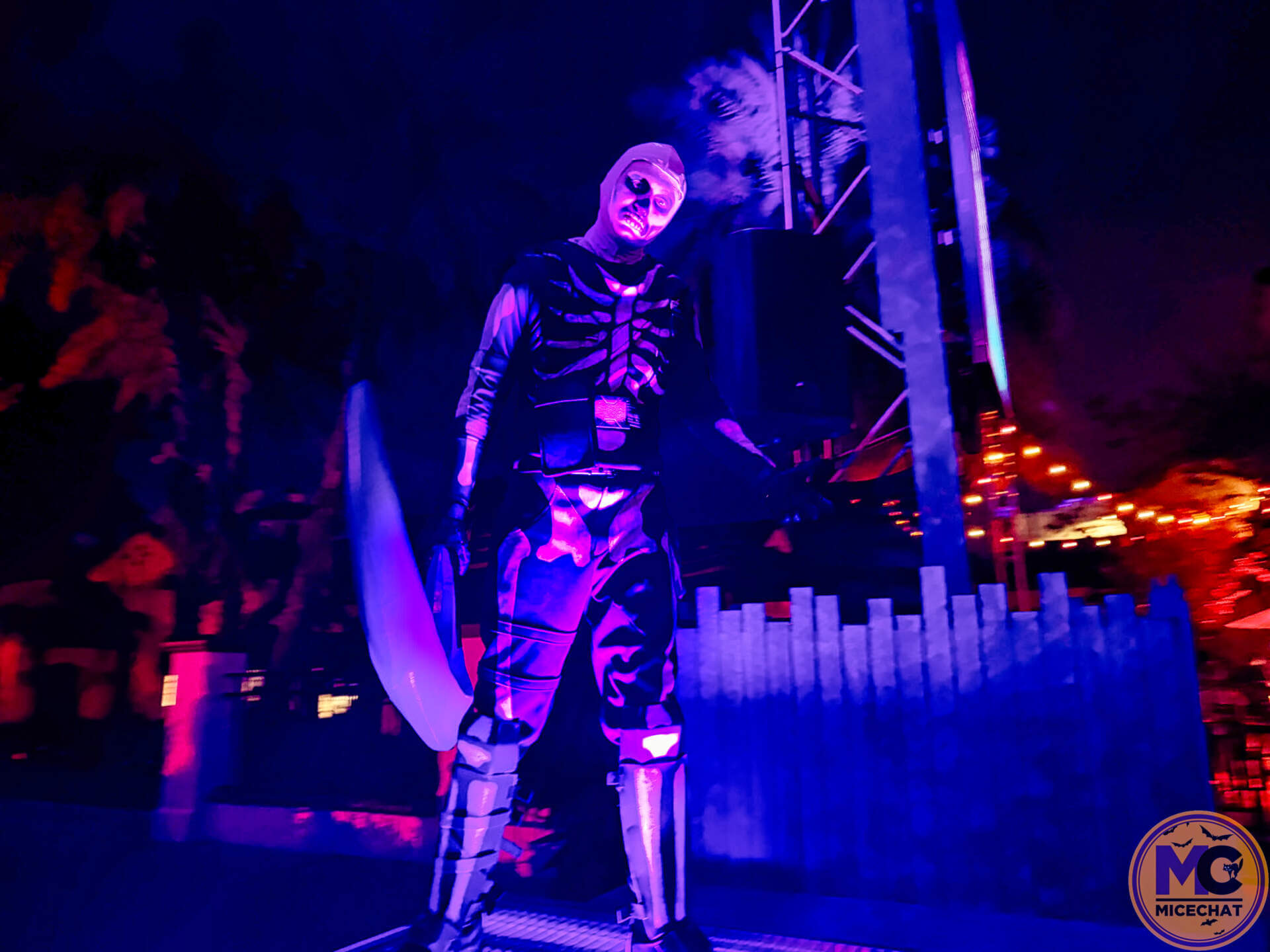 A Skull Trooper in the Fortnitemares scare zone at HHN 2026