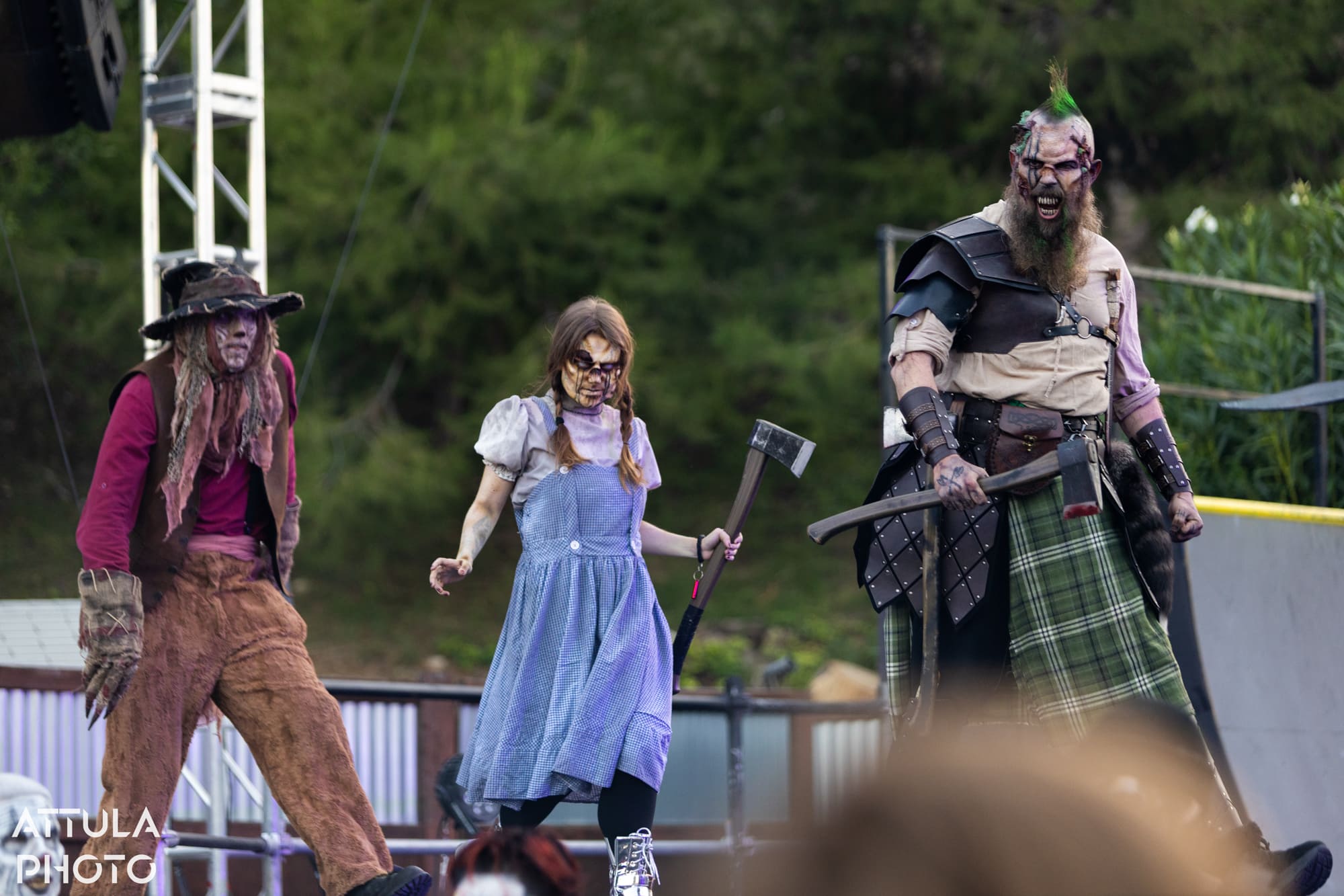 Carnage and his disciples on stage during Unleashed at Six Flags Magic Mountain