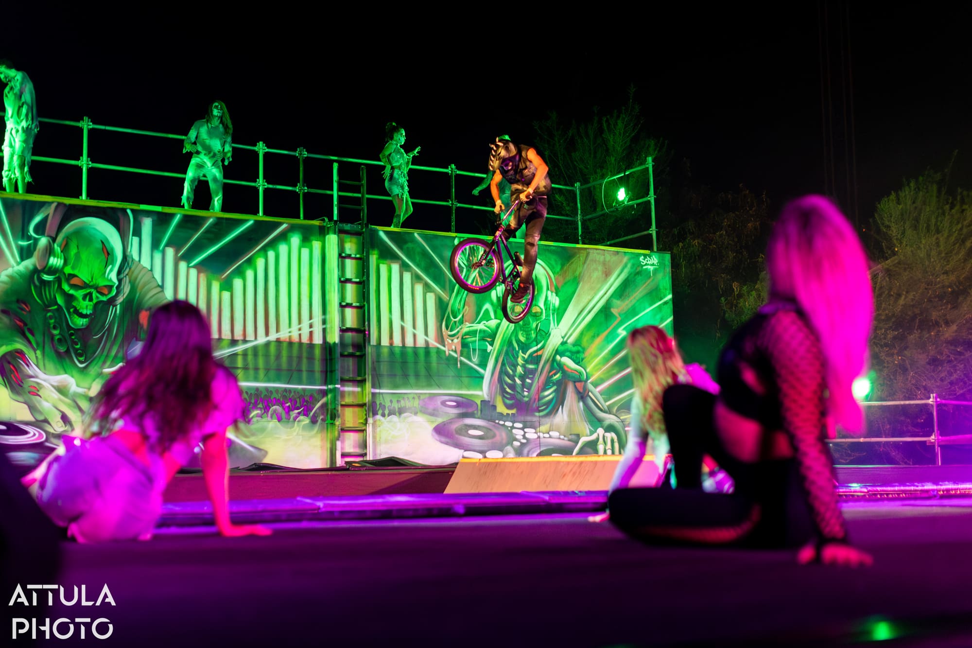 Trampoline performers in Nytewalkerz, Fright Fest 2026