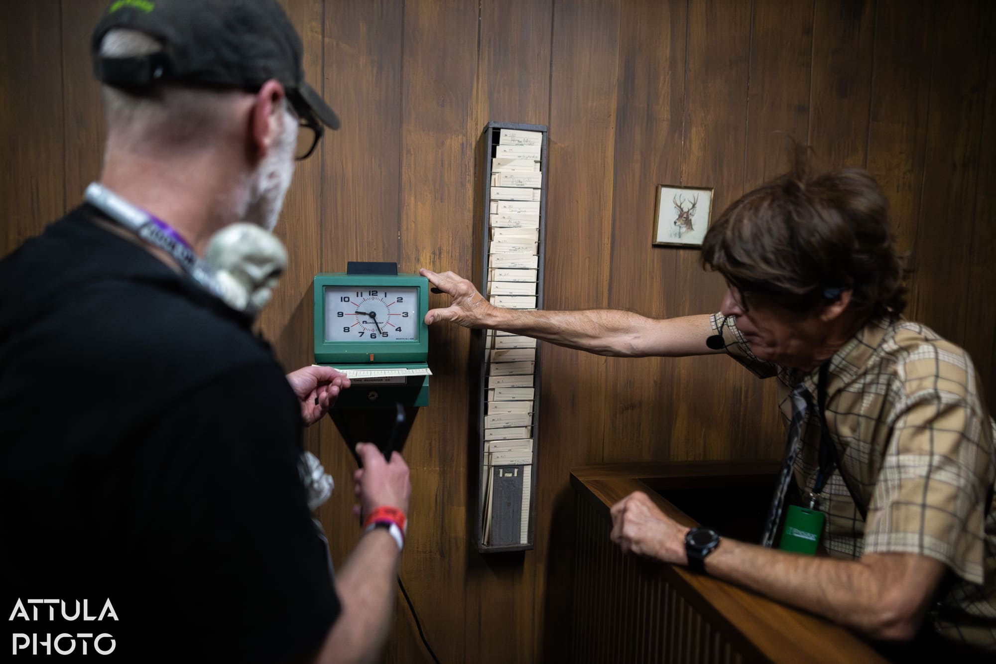 Punch clock at the start of the Final Destination: Death's Playground maze, Fright Fest 2026