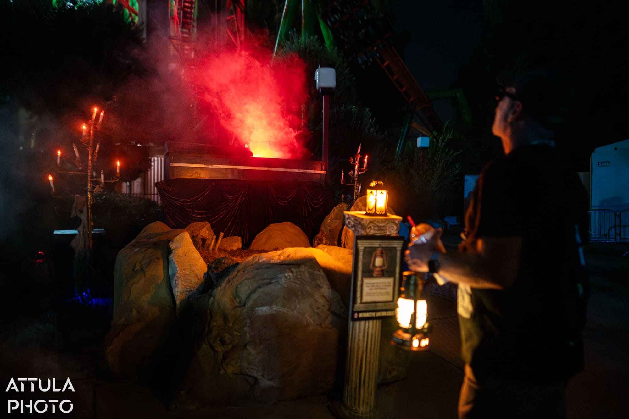 Vampire coffin lantern activation on Exile Hill at Fright Fest 2026