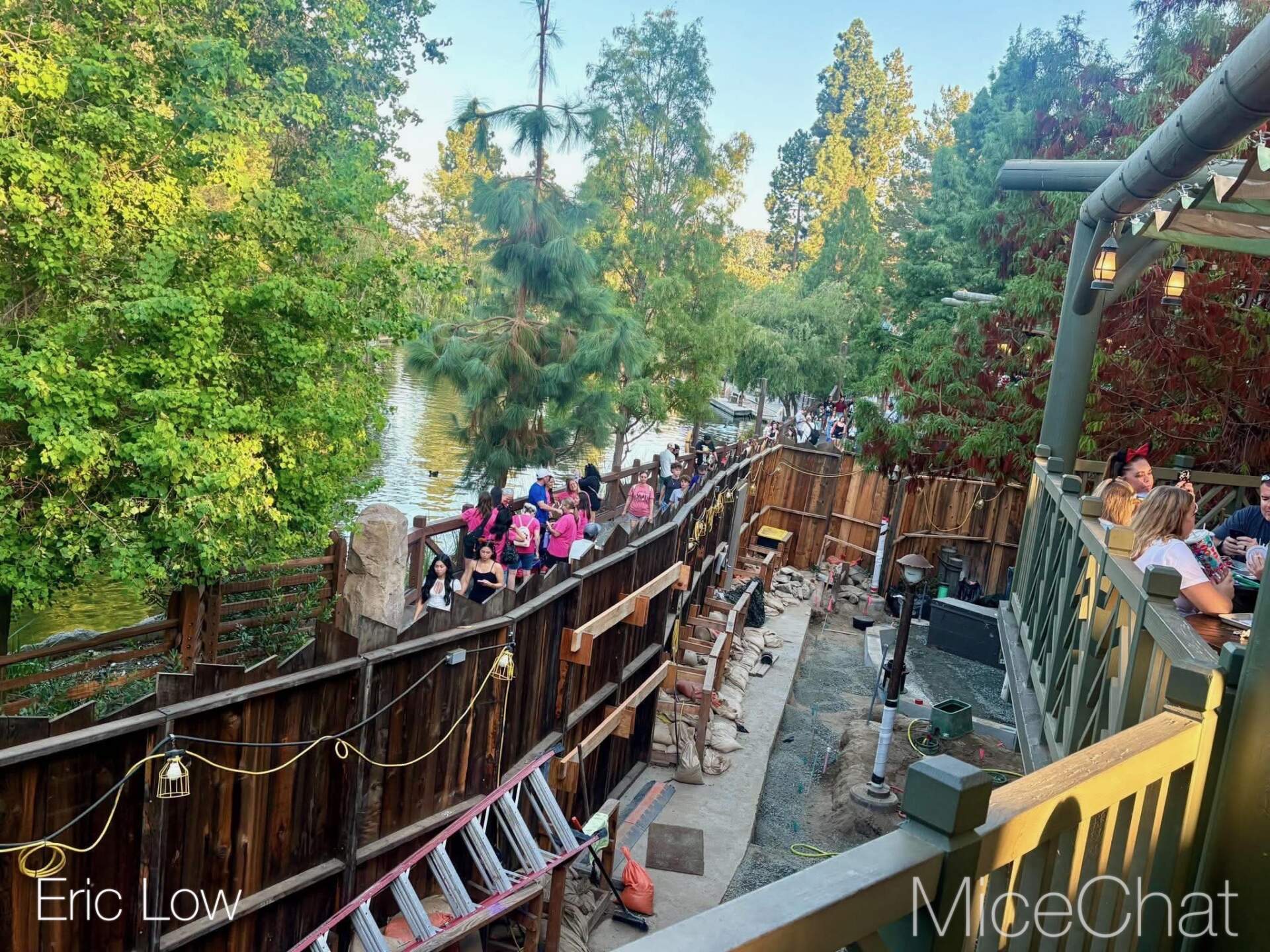 Construction on the expanded dining area at Hungry Bear Barbecue Jamboree in Critter Country