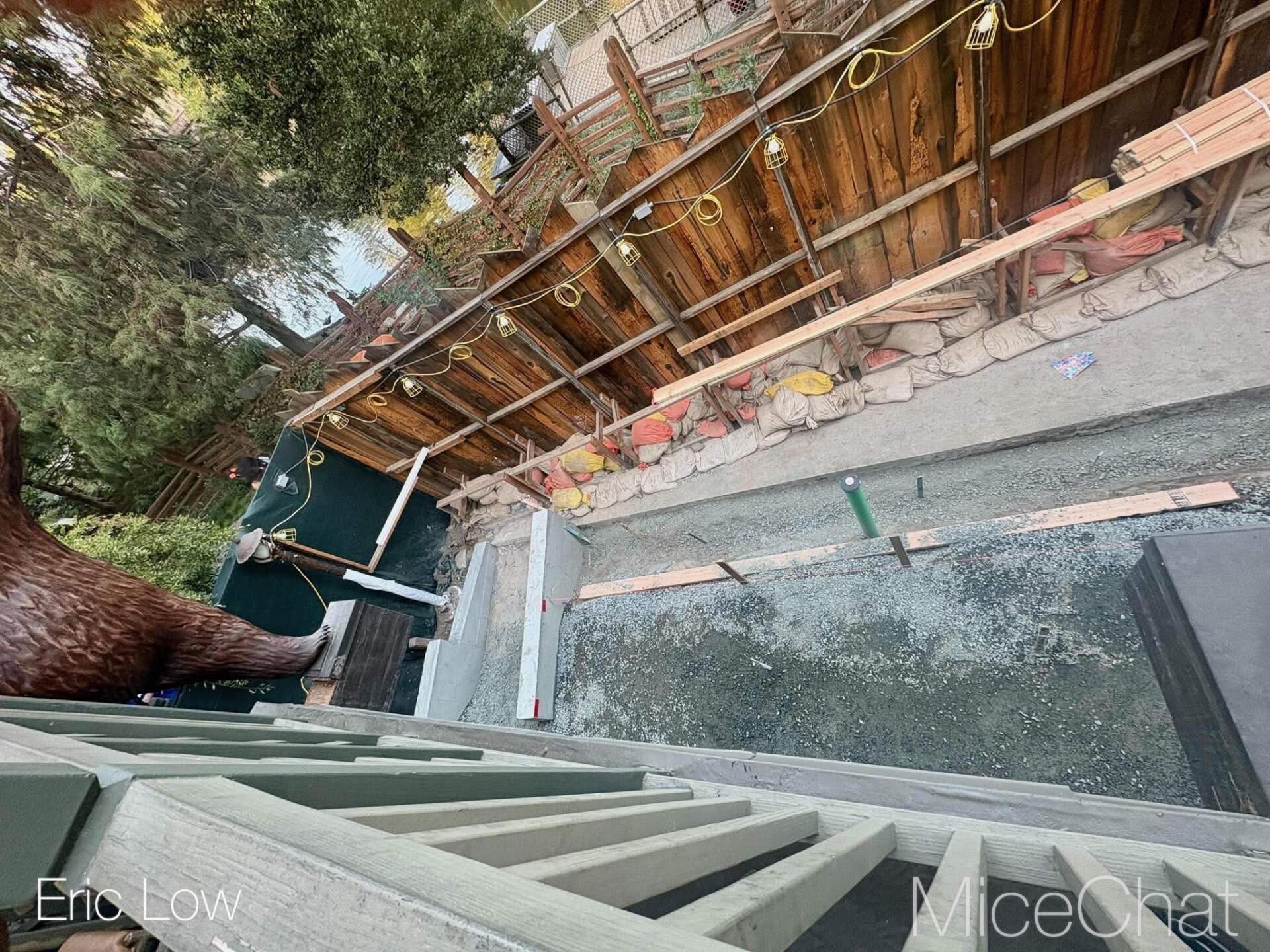 Construction walls at Hungry Bear Barbecue Jamboree in Critter Country at Disneyland
