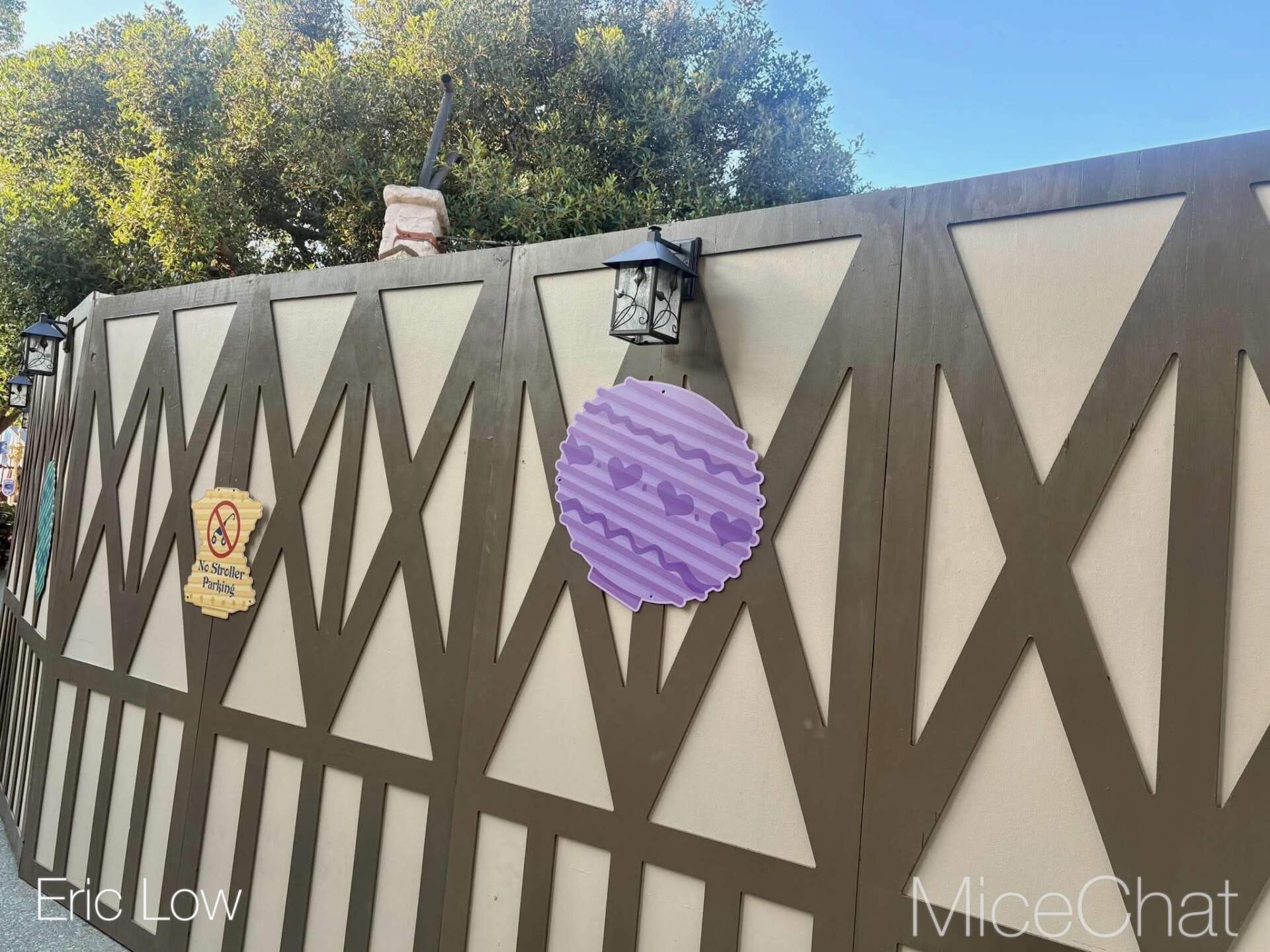 Construction walls around the Mad Tea Party teacups in Fantasyland at Disneyland