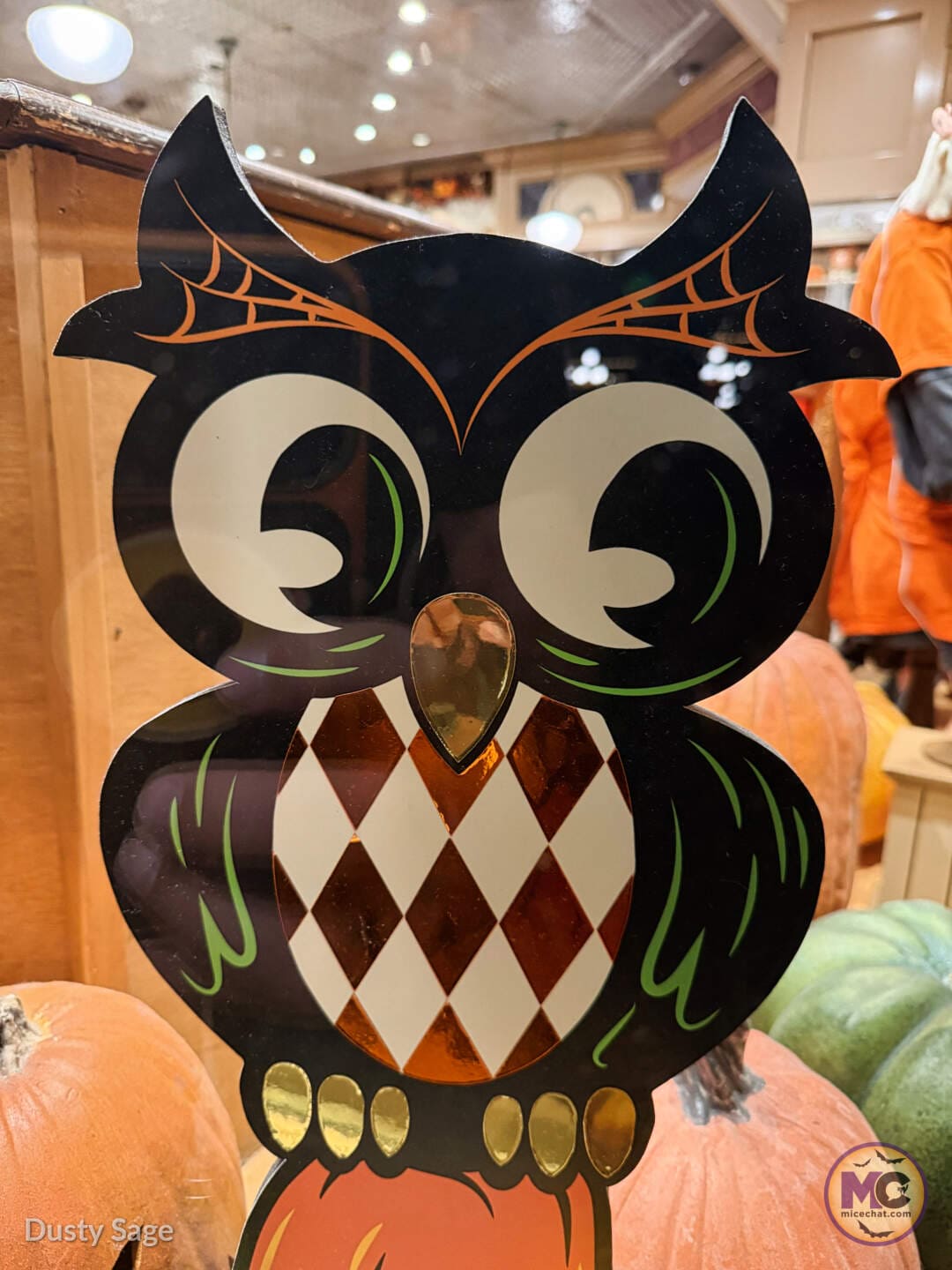 Halloween owl decoration on Main Street U.S.A. at Disneyland