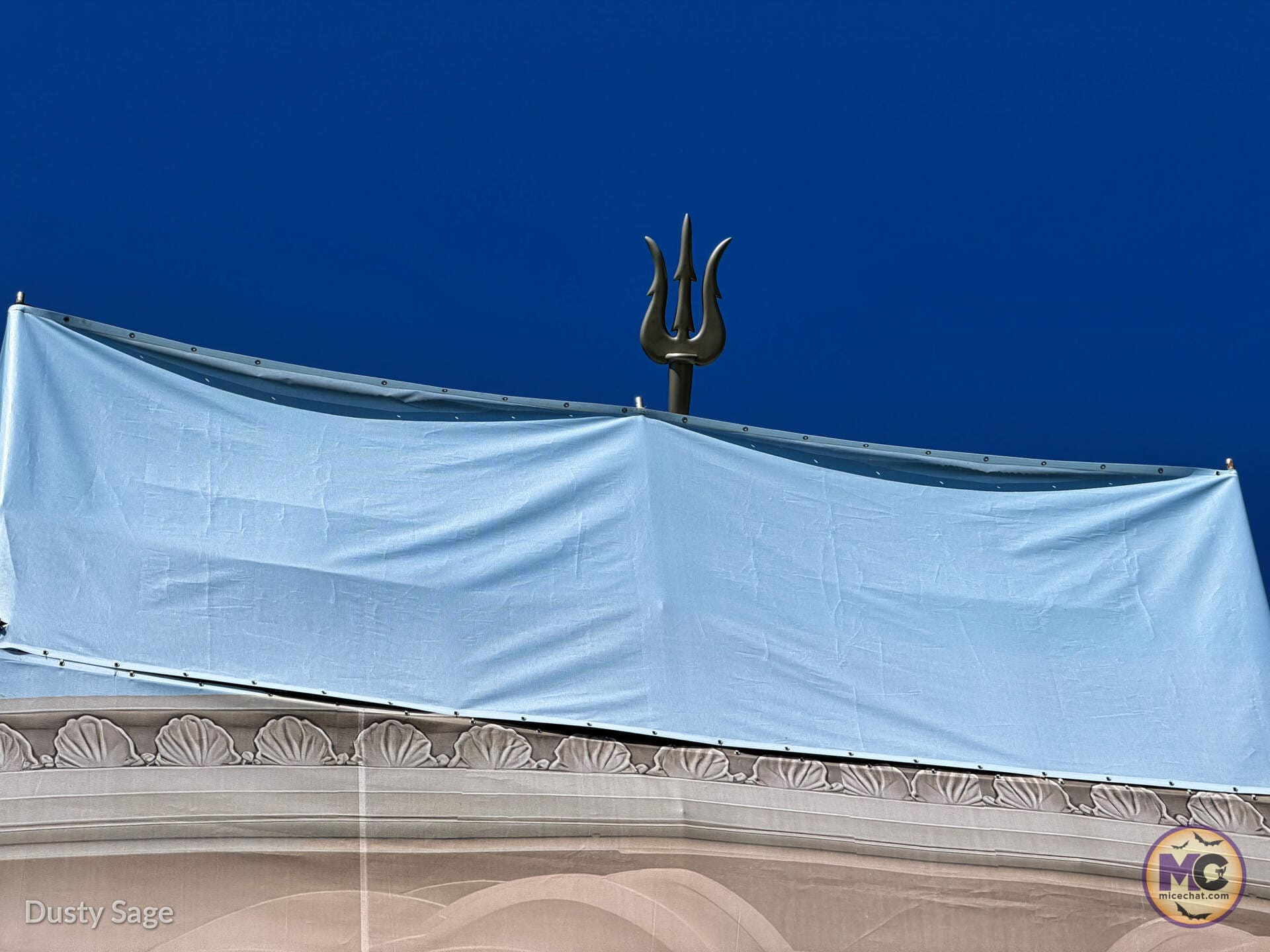 Trident detail at The Little Mermaid ~ Ariel's Undersea Adventure during refurbishment