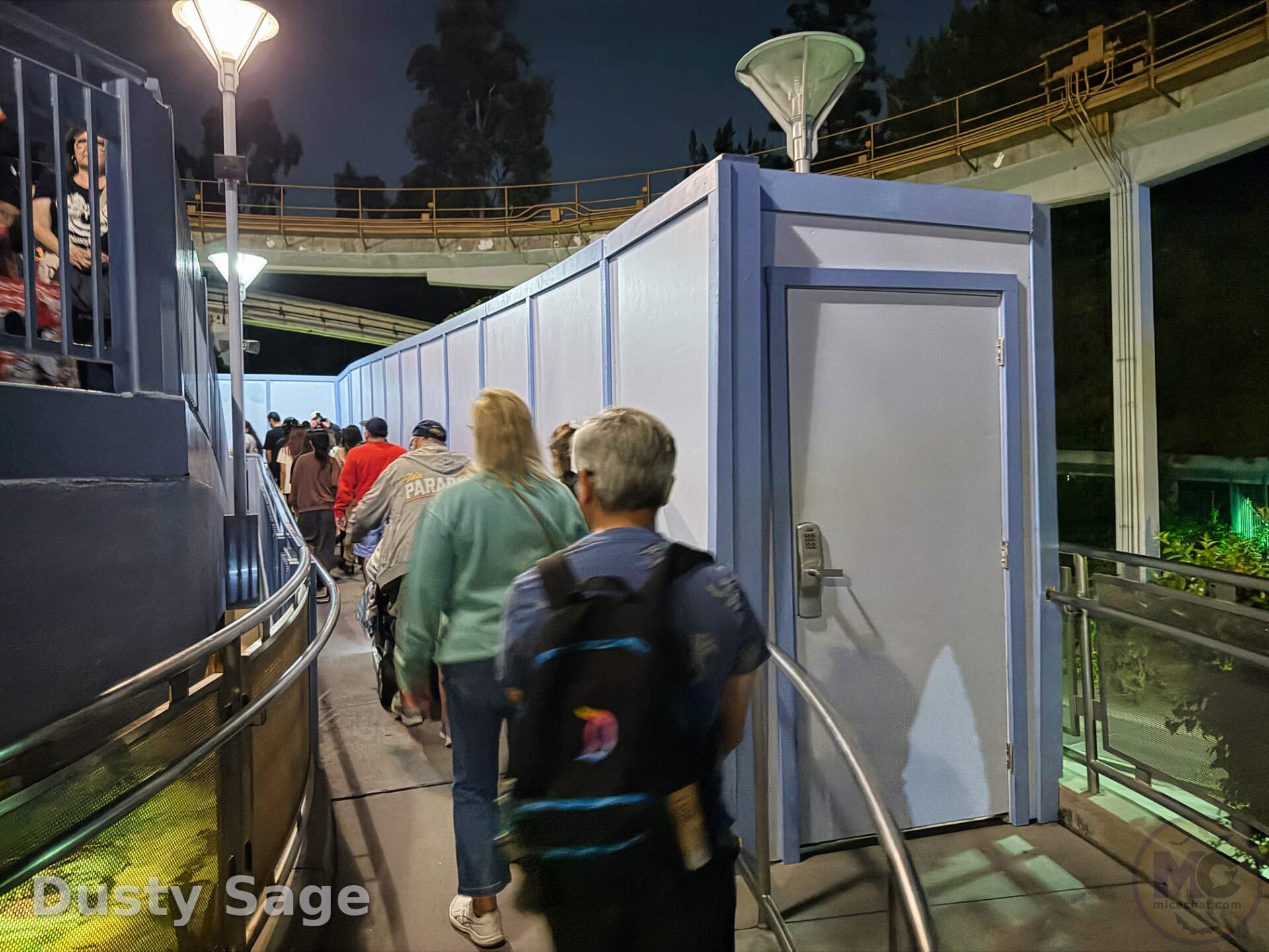 Construction along the monorail walkway in Tomorrowland at Disneyland