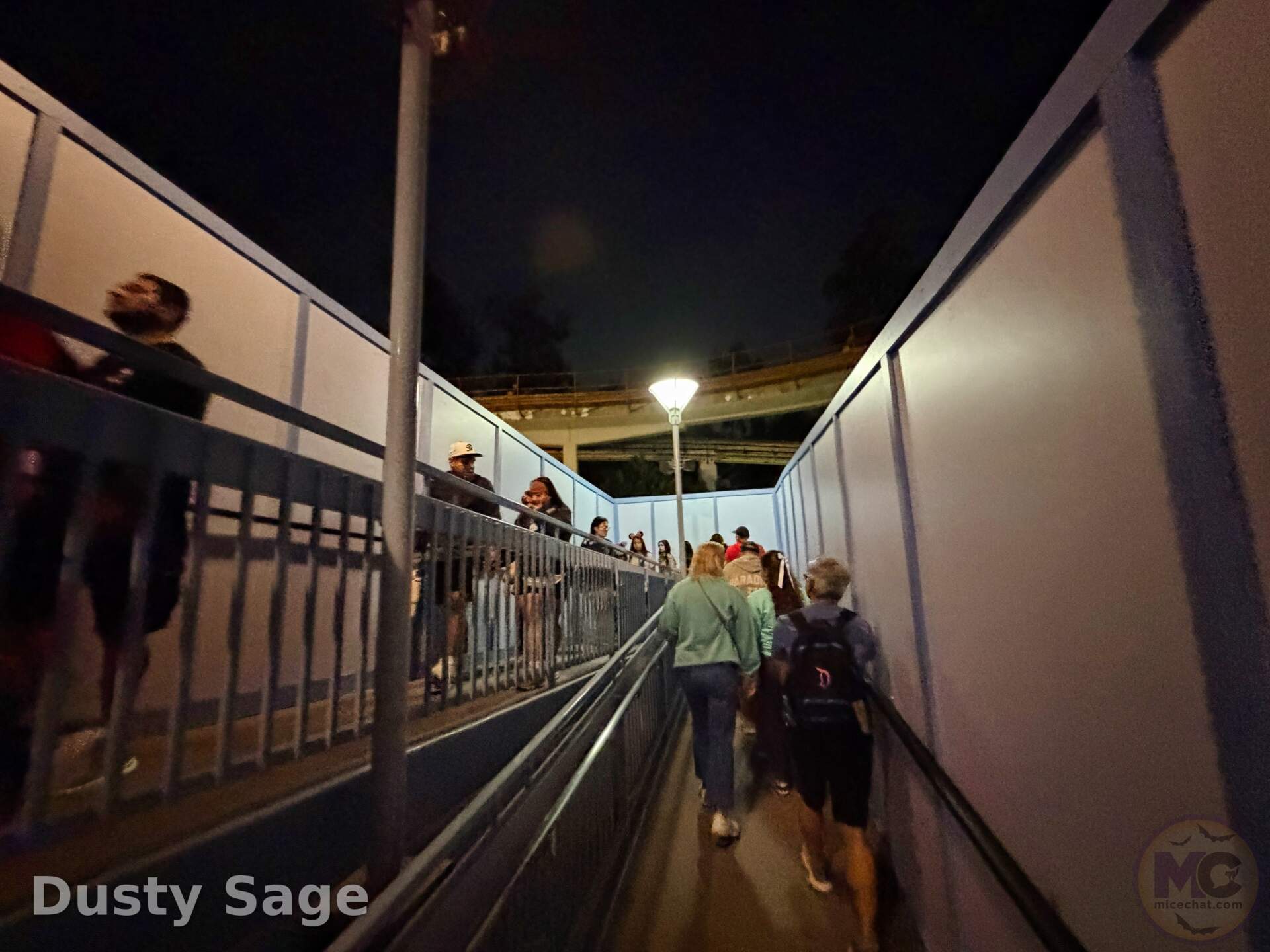 Work continues on the Tomorrowland monorail walkway at Disneyland