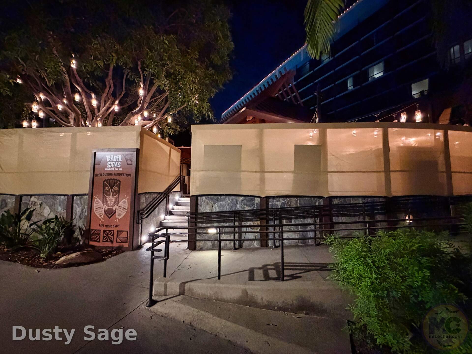 Trader Sam's area construction at the Disneyland Hotel