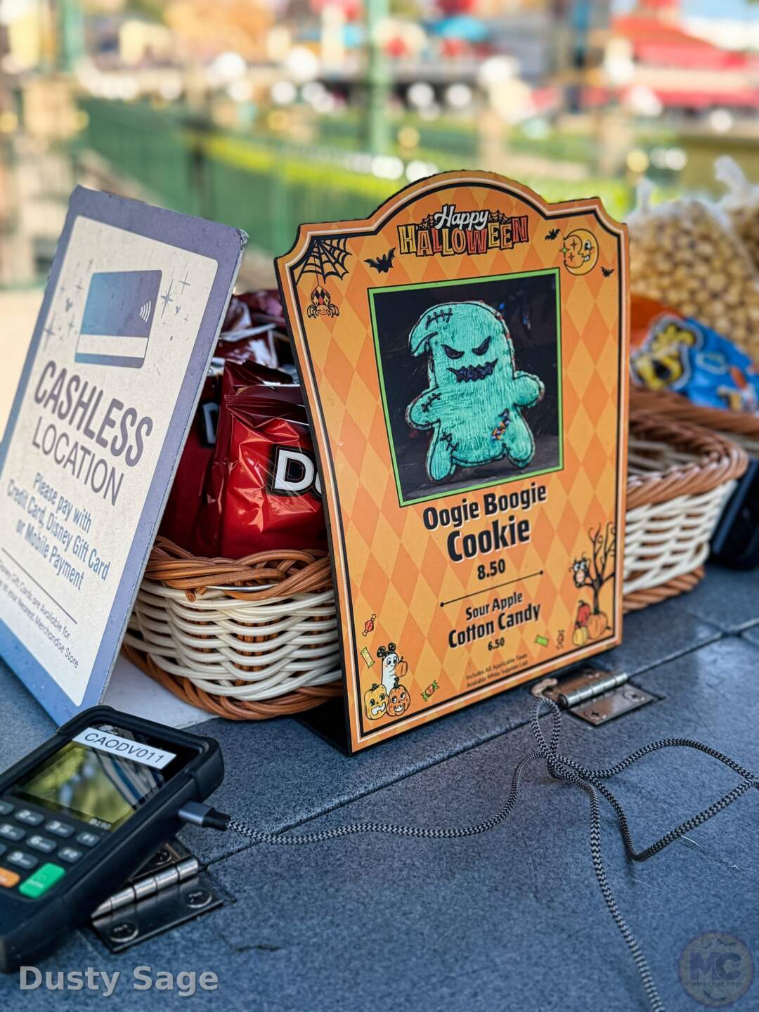 The Double Chocolate Oogie Boogie Cookie available at outdoor vending carts this Halloween season